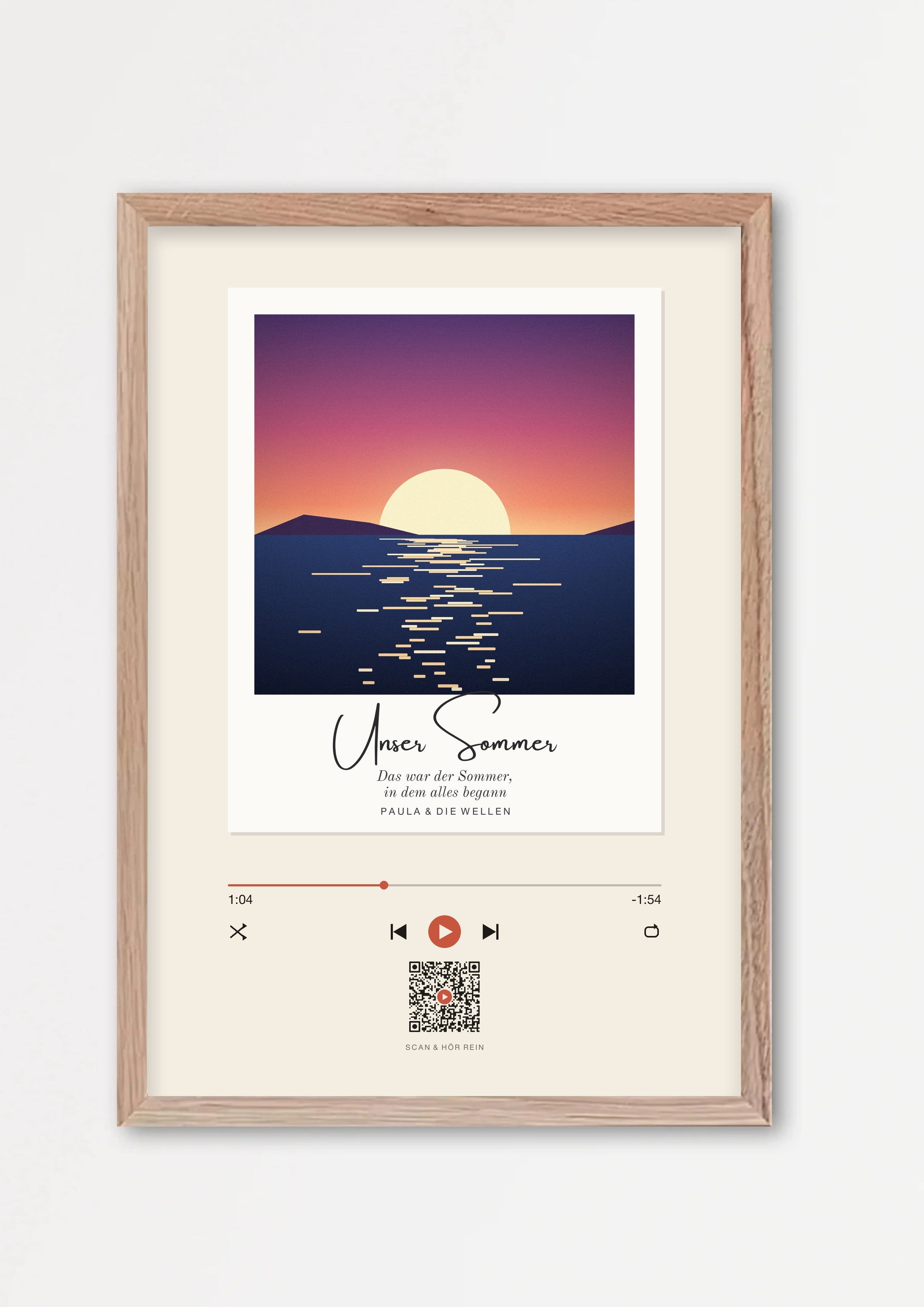 Song Player Poster 8 – Echtholzrahmen Natur