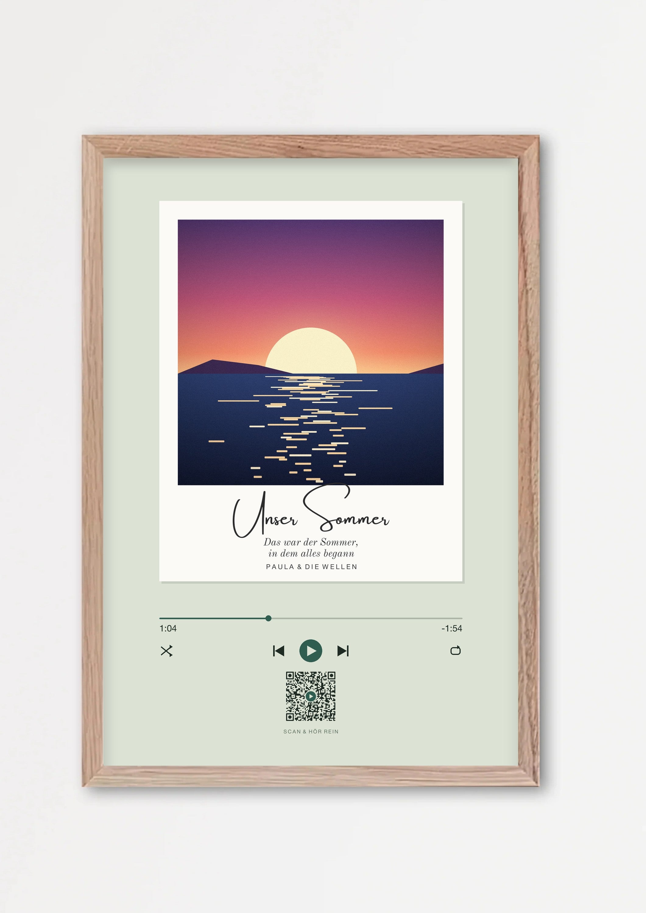 Song Player Poster 8 – Echtholzrahmen Natur