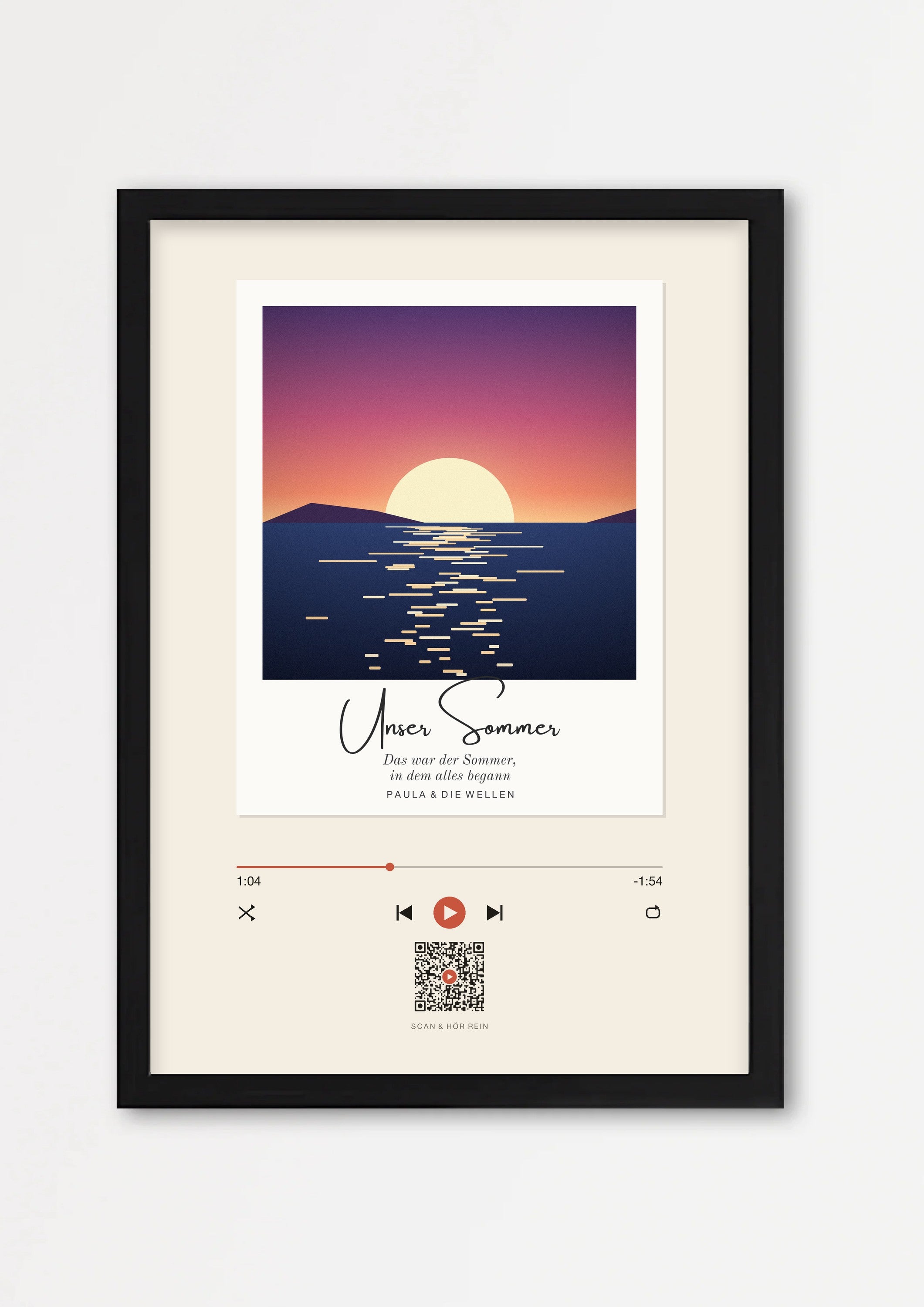Song Player Poster 8 – Echtholzrahmen Schwarz