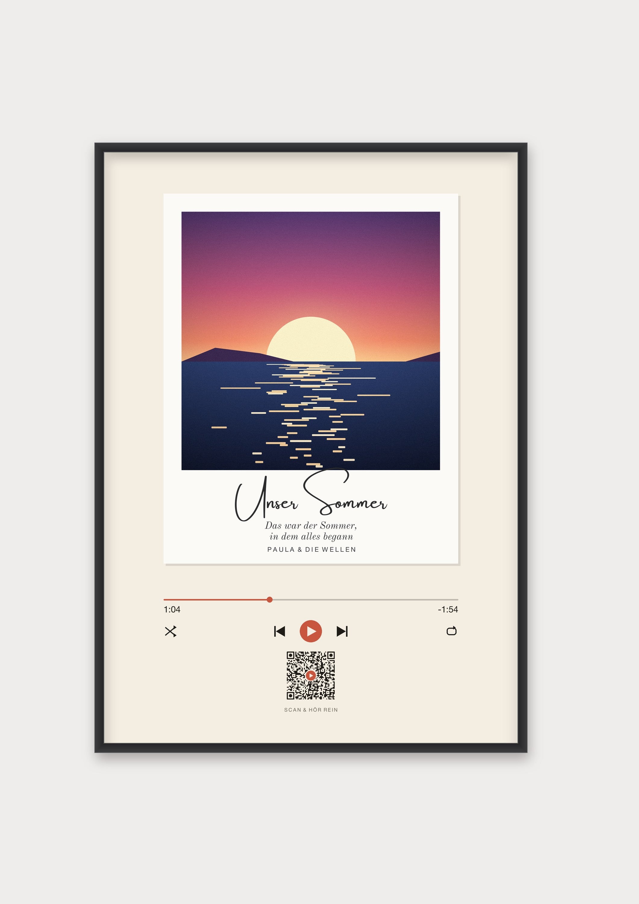 Song Player Poster 8 – Aluminiumrahmen Schwarz