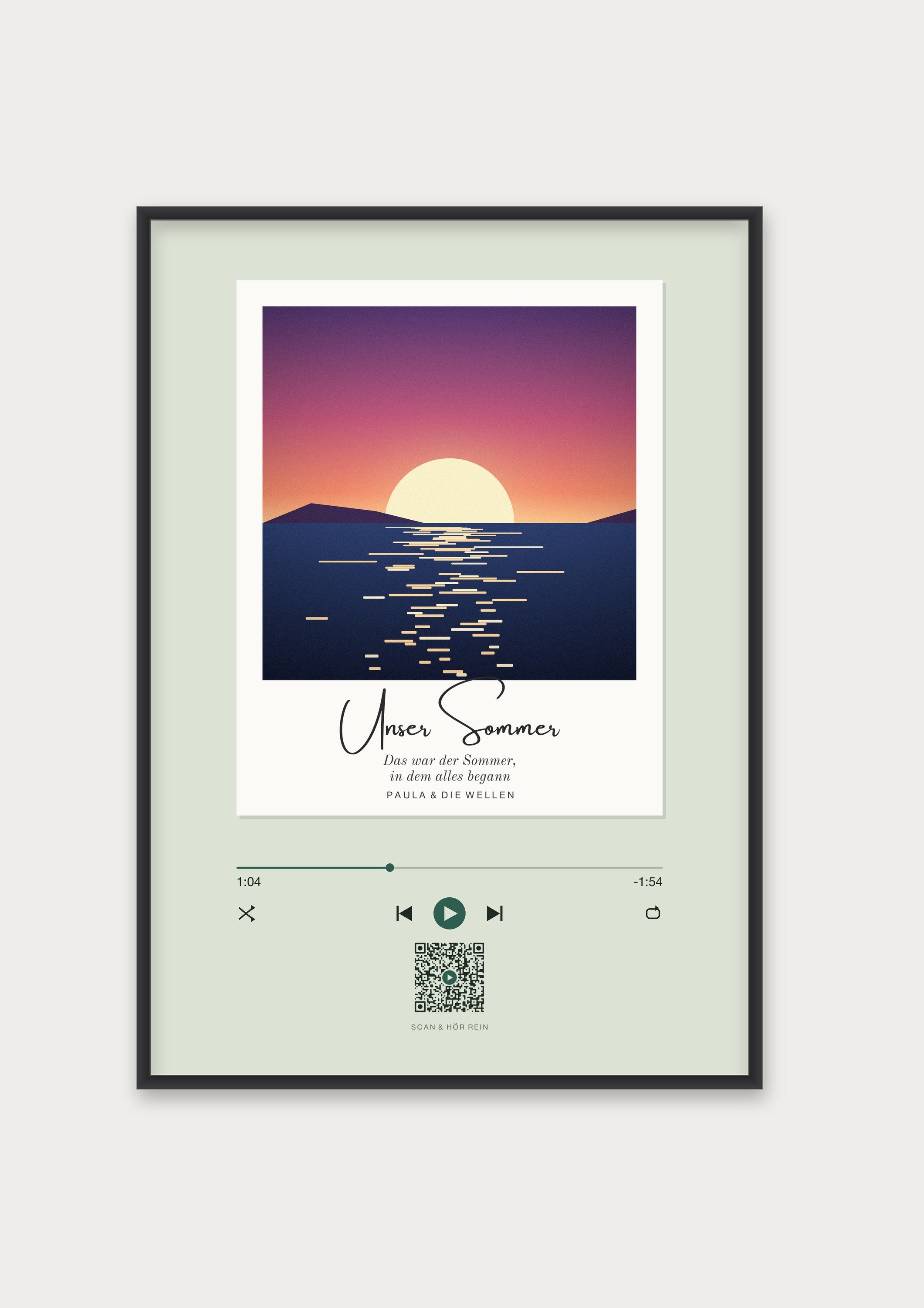 Song Player Poster 8 – Aluminiumrahmen Schwarz