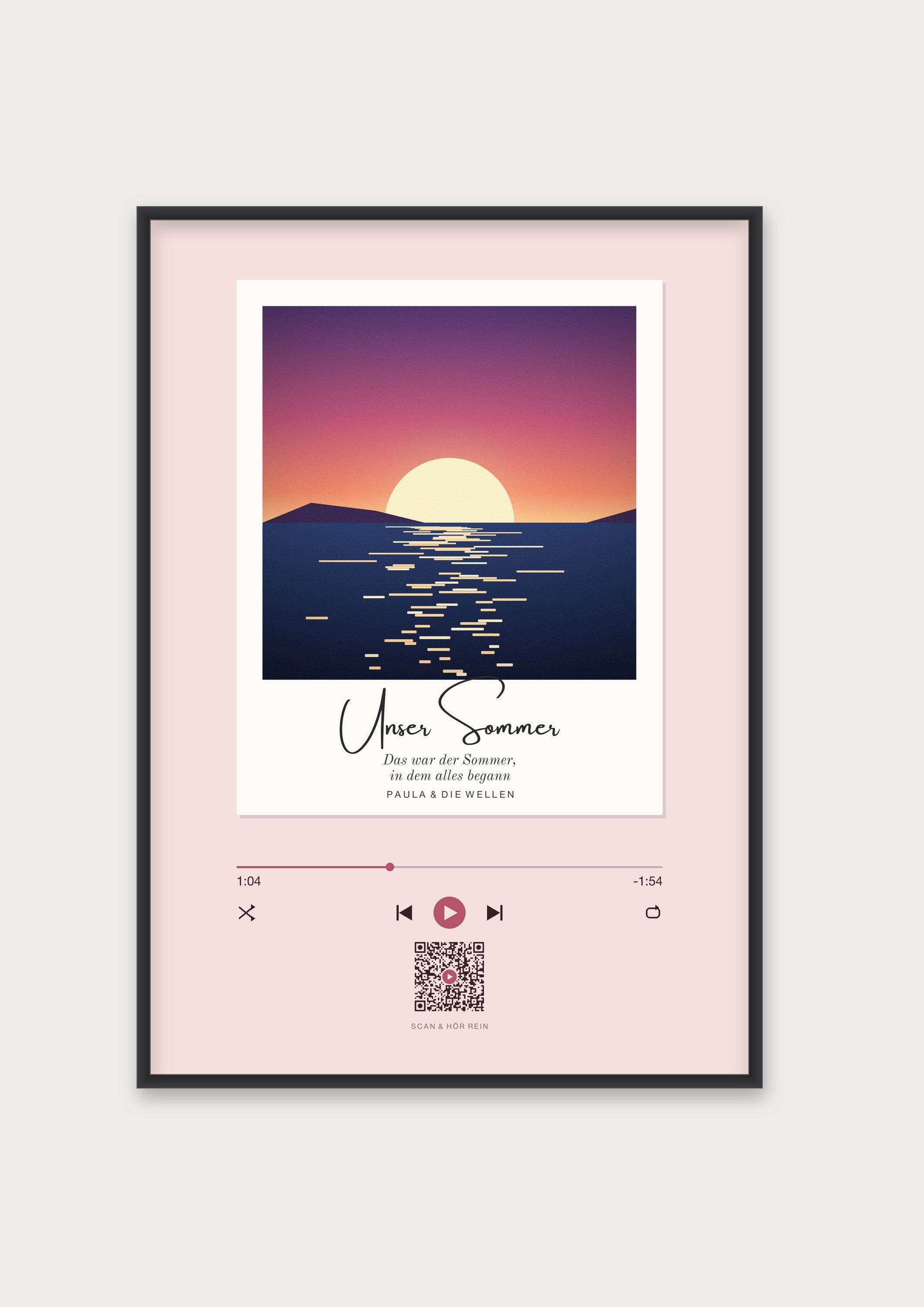 Song Player Poster 8 – Aluminiumrahmen Schwarz