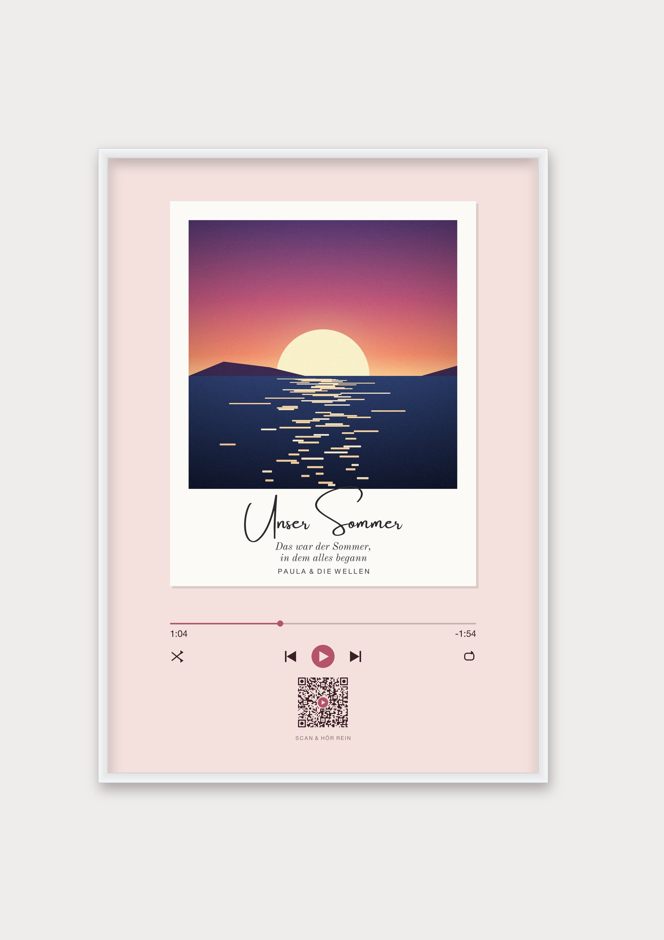 Song Player Poster 8 – Aluminiumrahmen Weiß