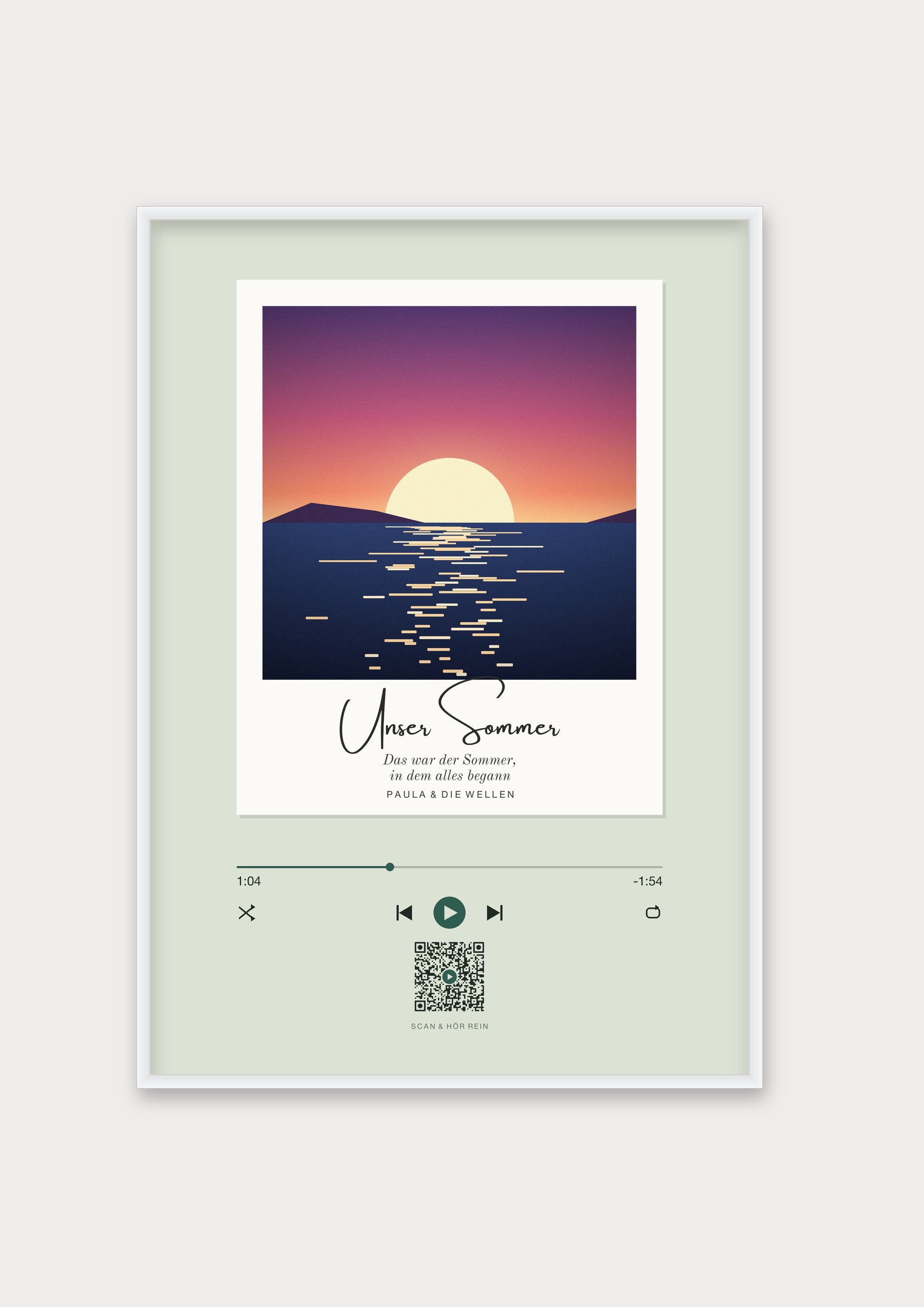 Song Player Poster 8 – Aluminiumrahmen Weiß