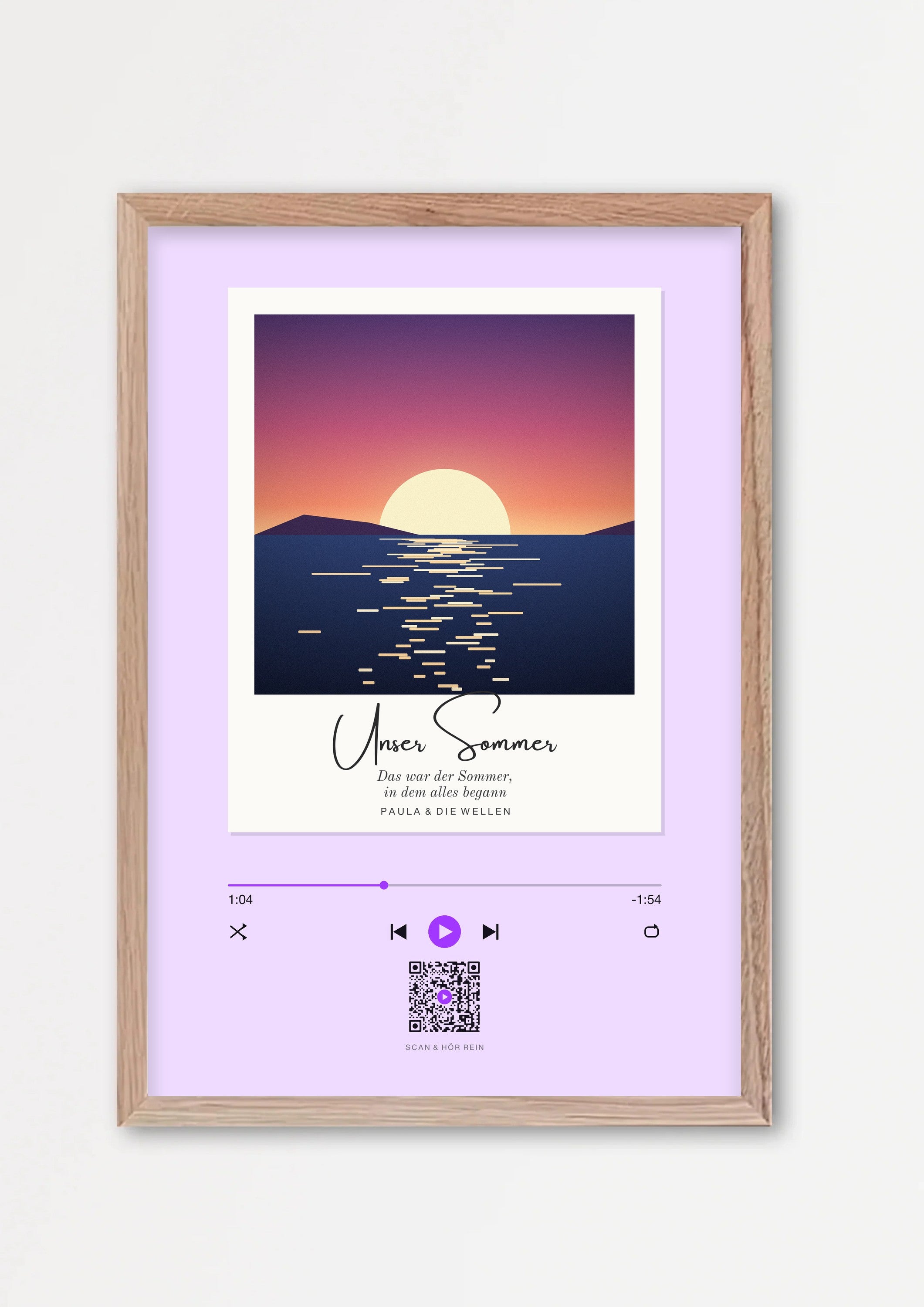 Song Player Poster 8 – Echtholzrahmen Natur