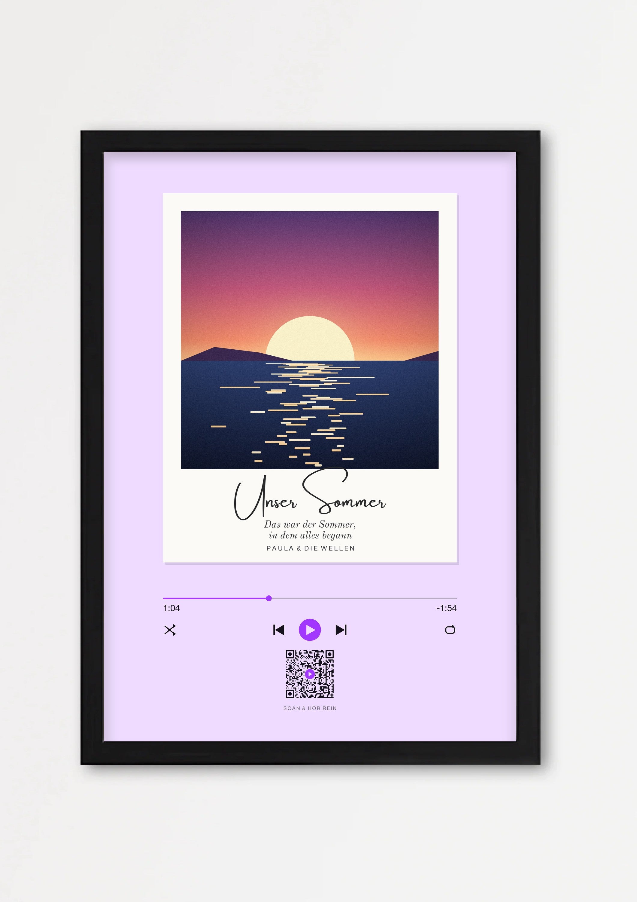 Song Player Poster 8 – Echtholzrahmen Schwarz