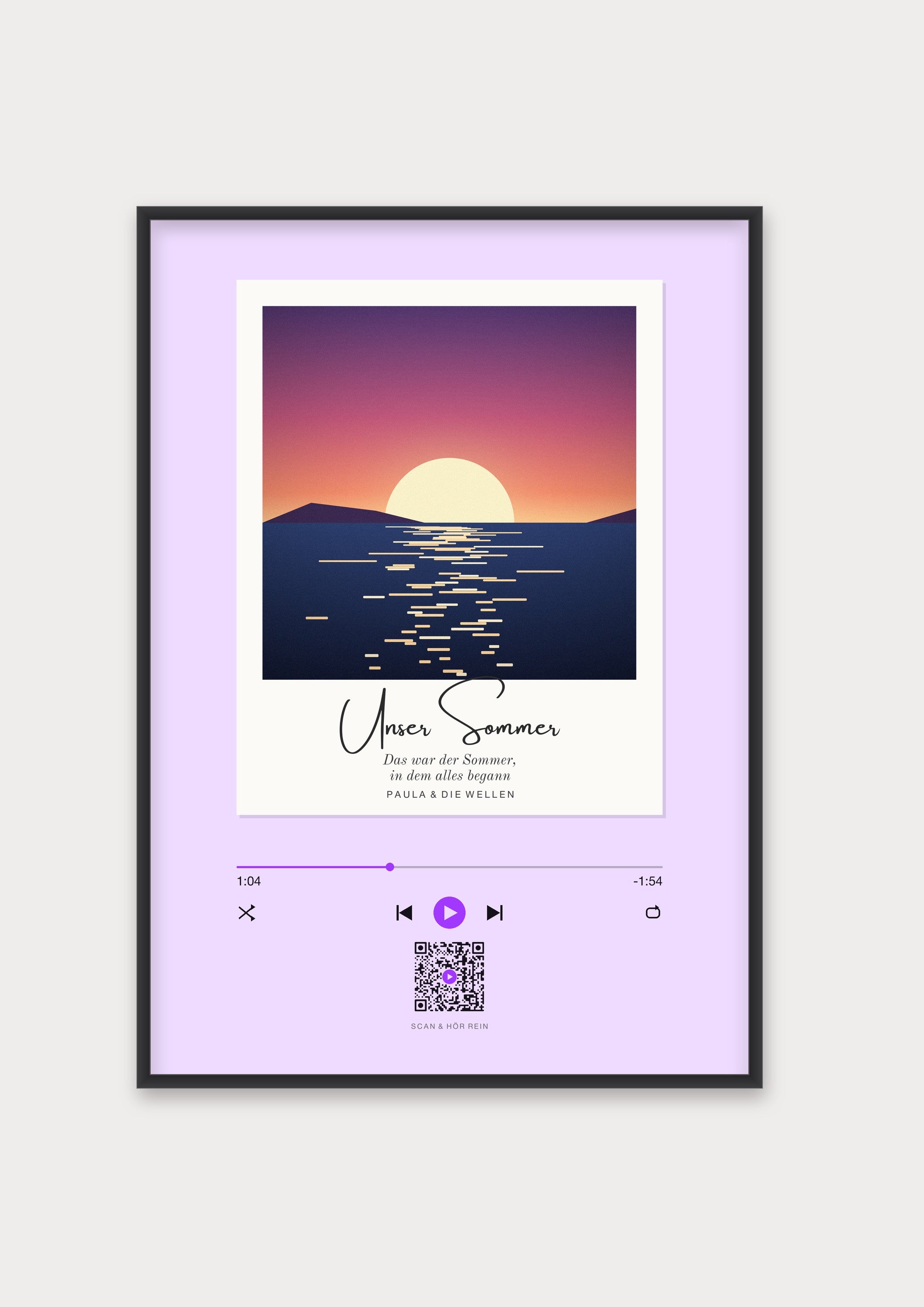 Song Player Poster 8 – Aluminiumrahmen Schwarz