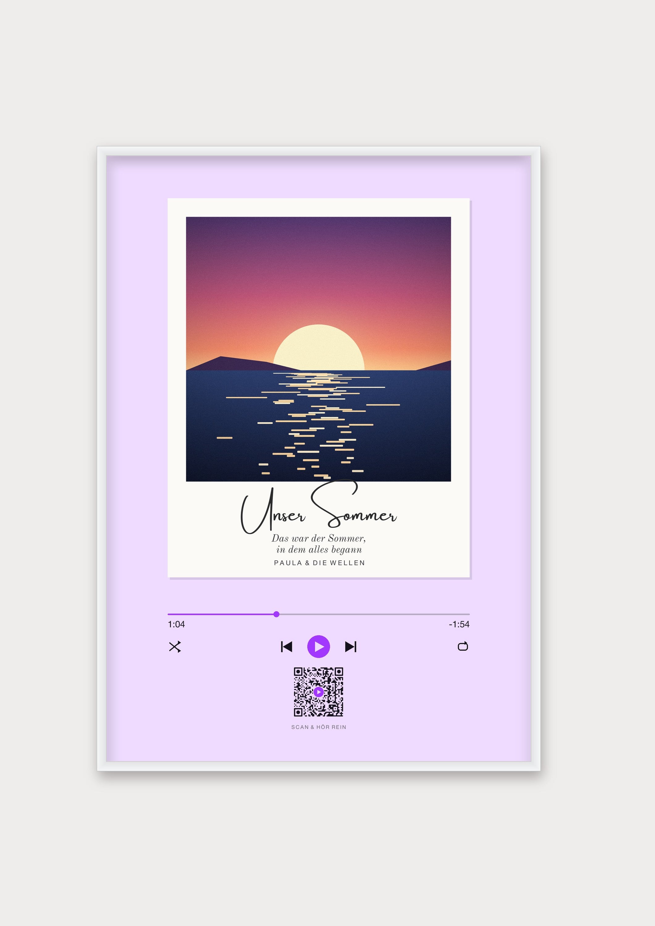 Song Player Poster 8 – Aluminiumrahmen Weiß