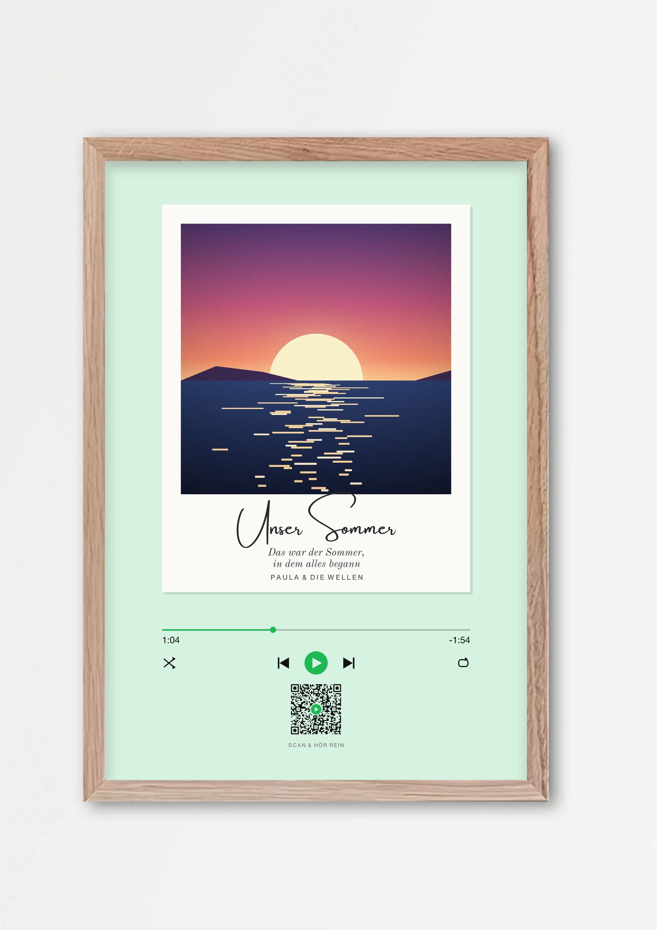 Song Player Poster 8 – Echtholzrahmen Natur