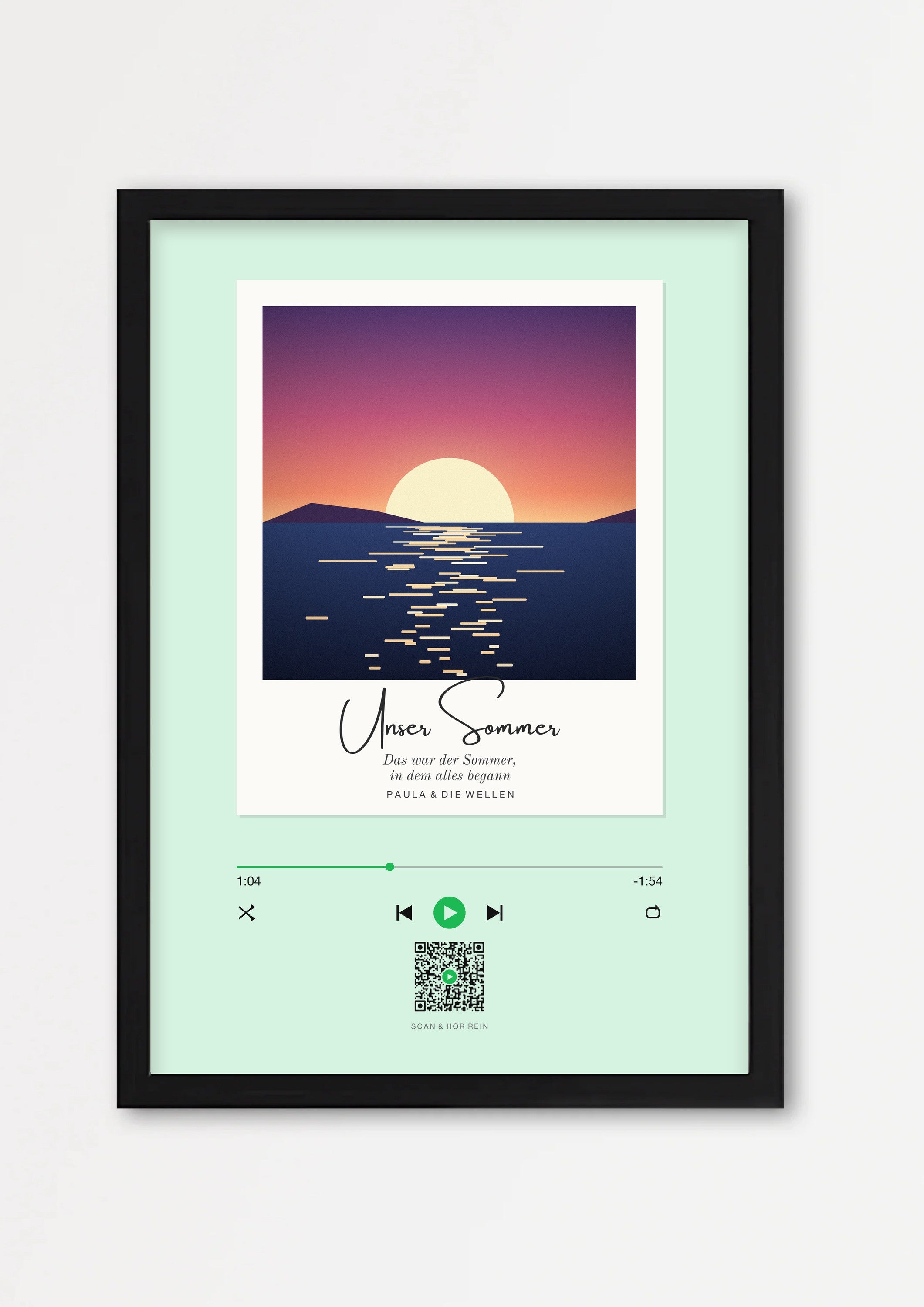 Song Player Poster 8 – Echtholzrahmen Schwarz