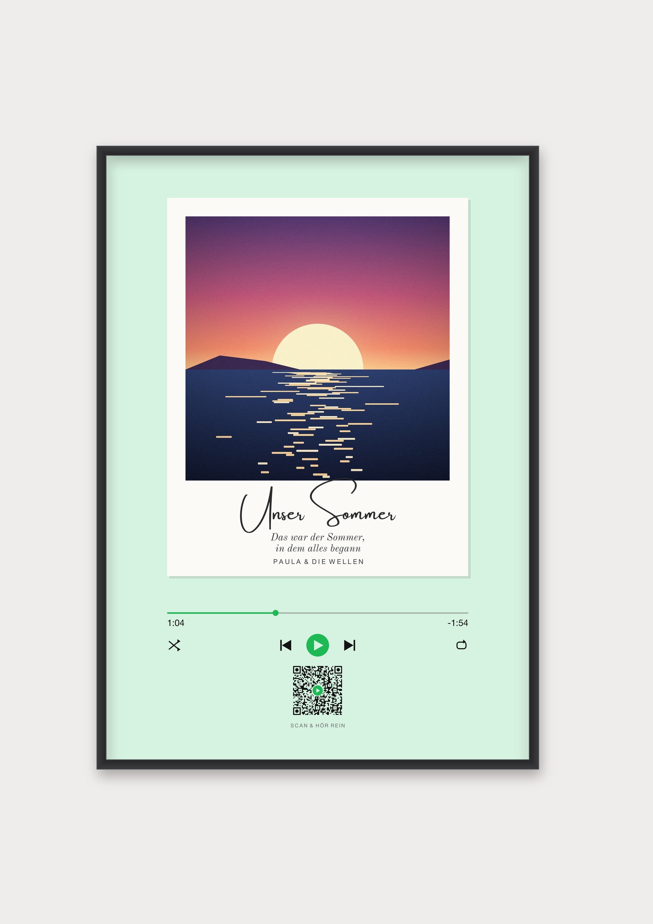 Song Player Poster 8 – Aluminiumrahmen Schwarz