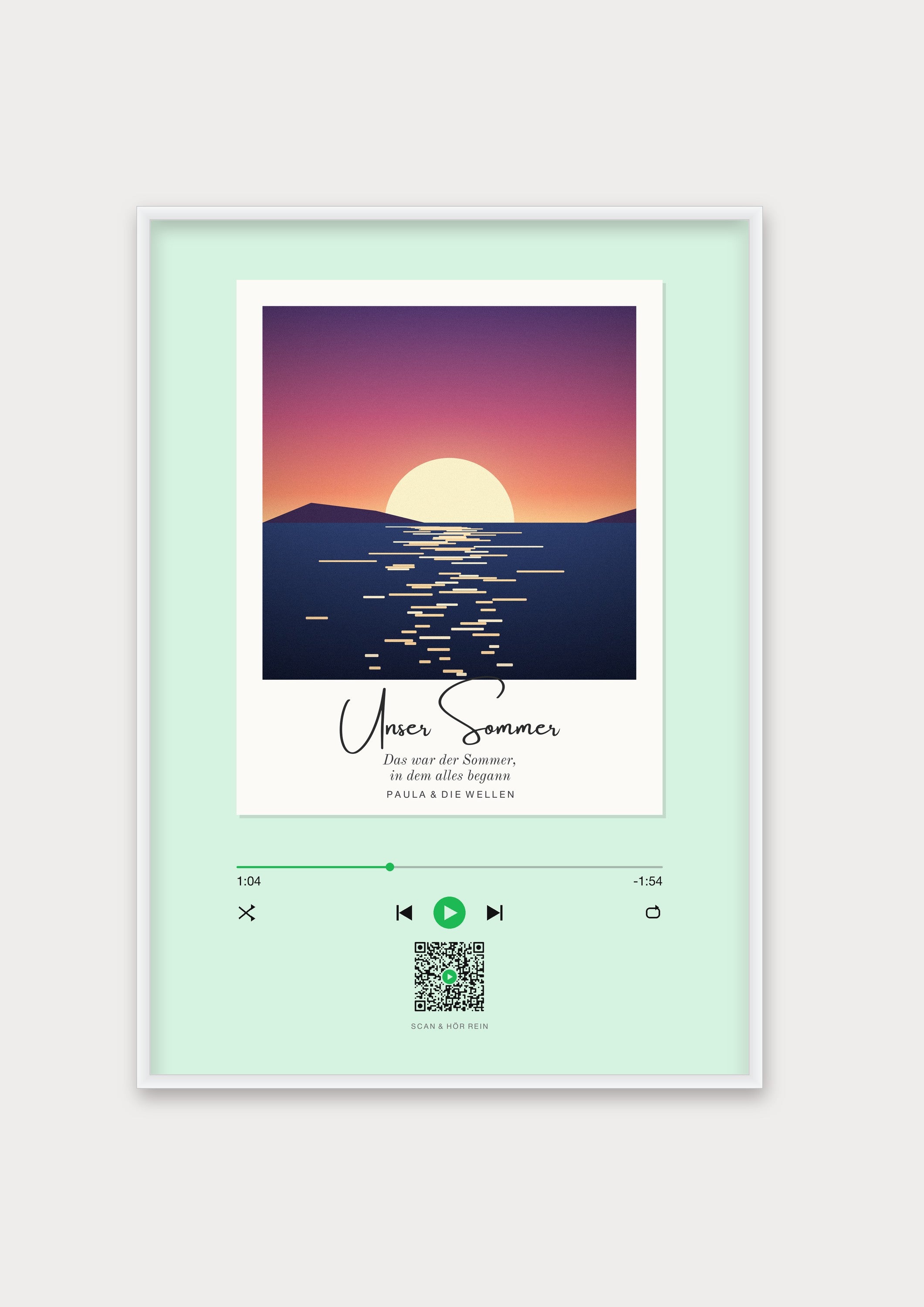 Song Player Poster 8 – Aluminiumrahmen Weiß