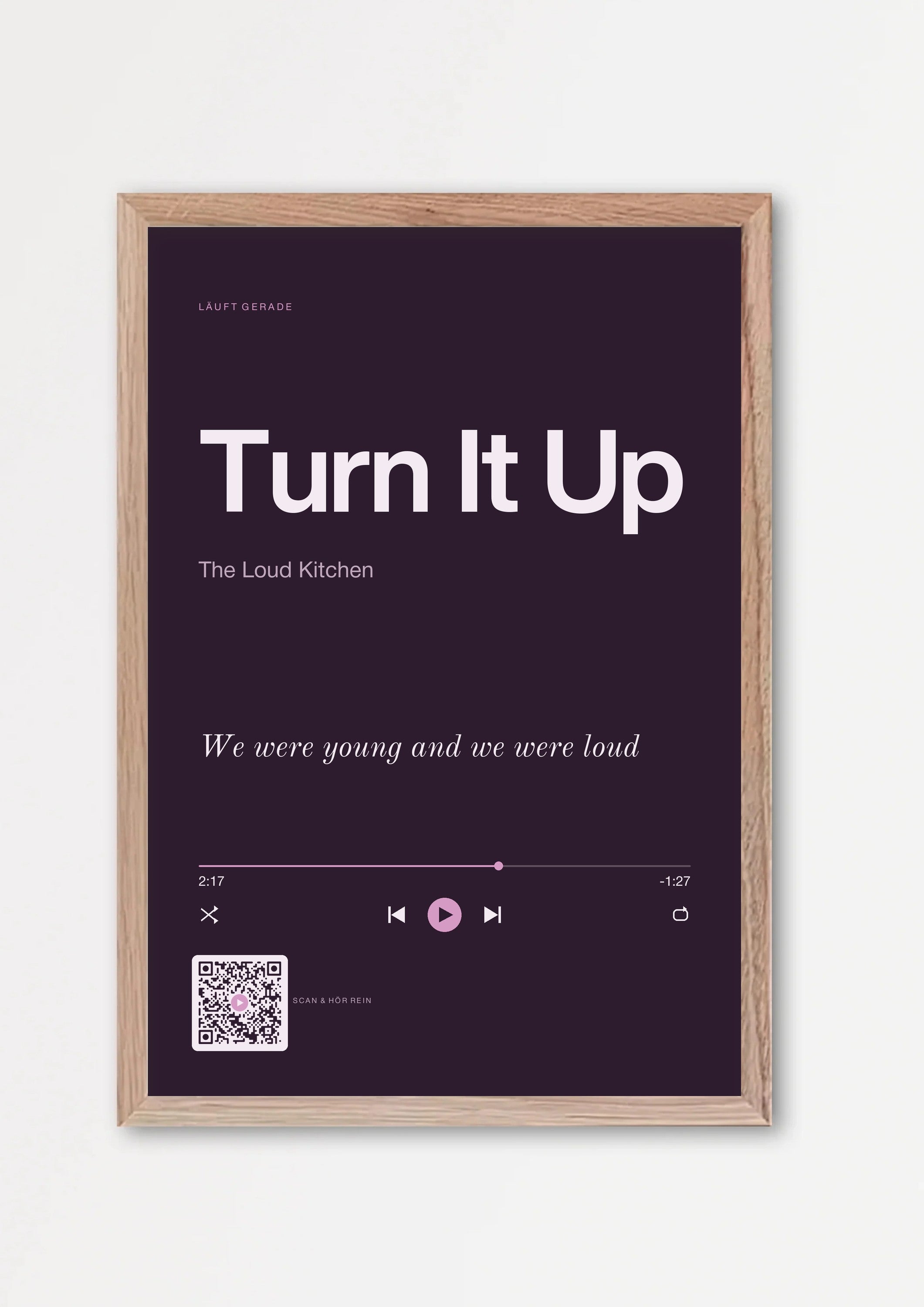 Song Player Poster 9 – Echtholzrahmen Natur