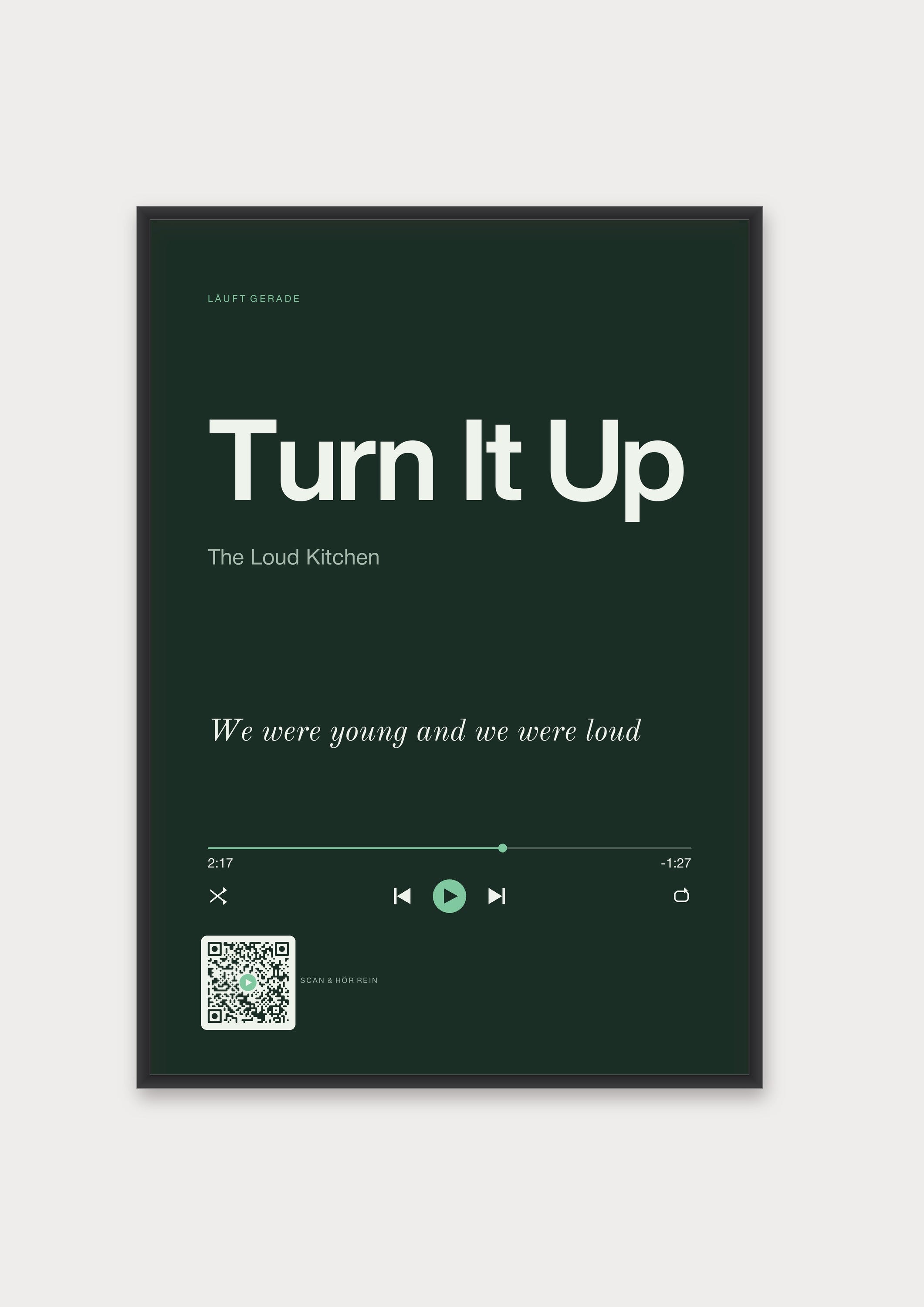 Song Player Poster 9 – Aluminiumrahmen Schwarz