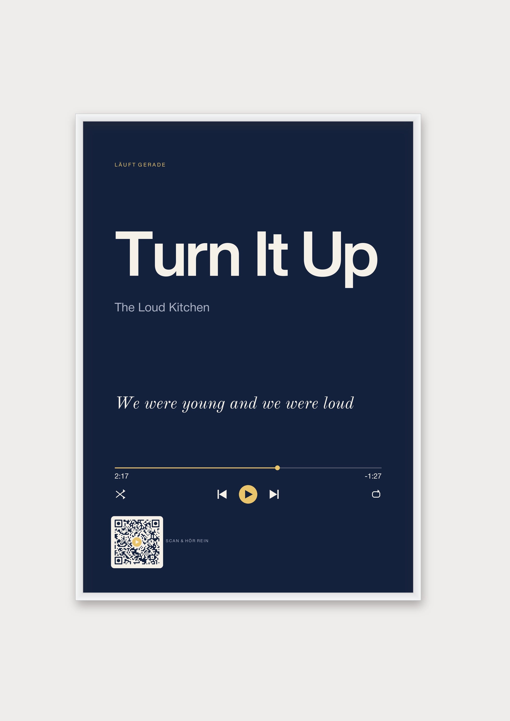 Song Player Poster 9 – Aluminiumrahmen Weiß