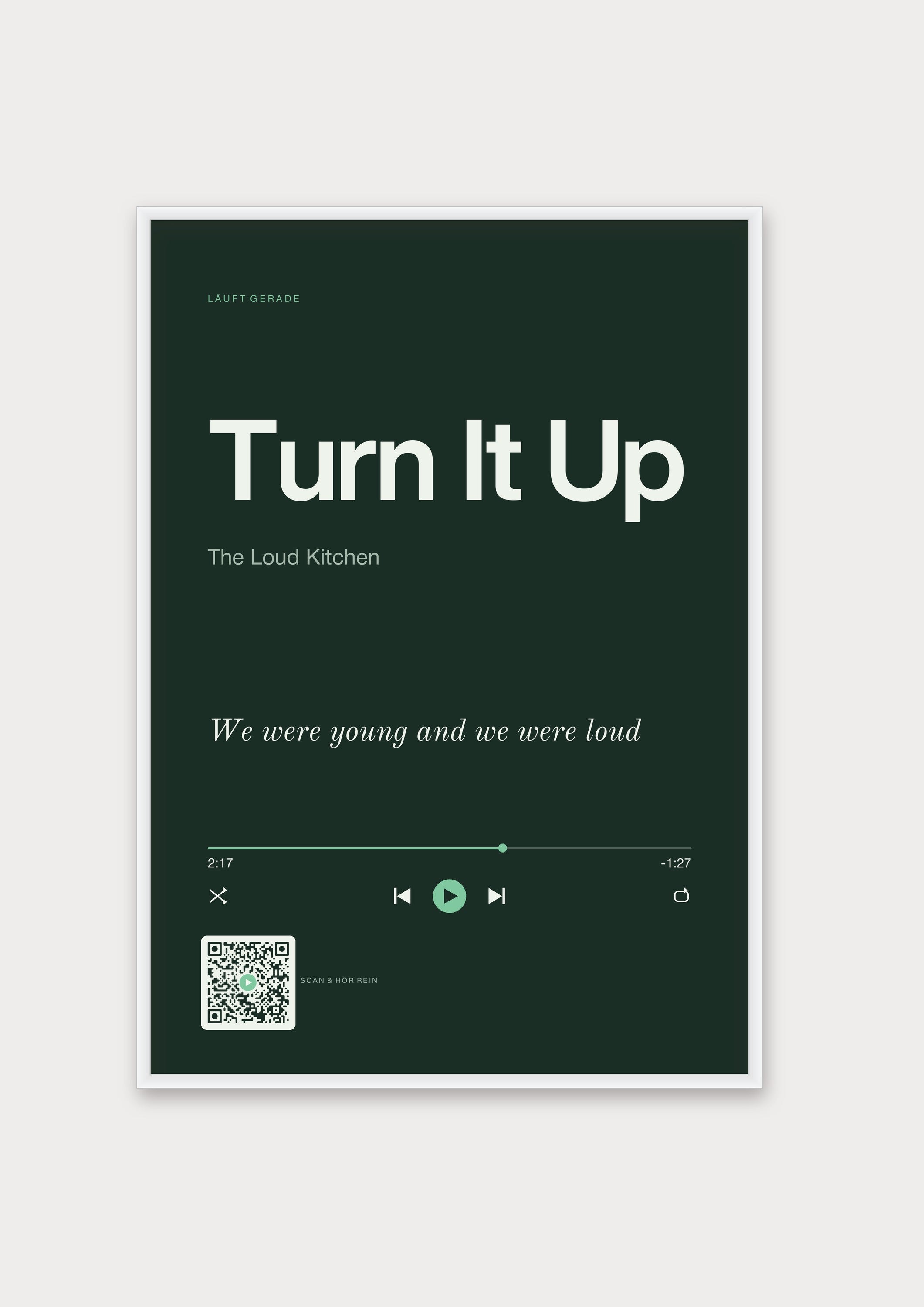 Song Player Poster 9 – Aluminiumrahmen Weiß