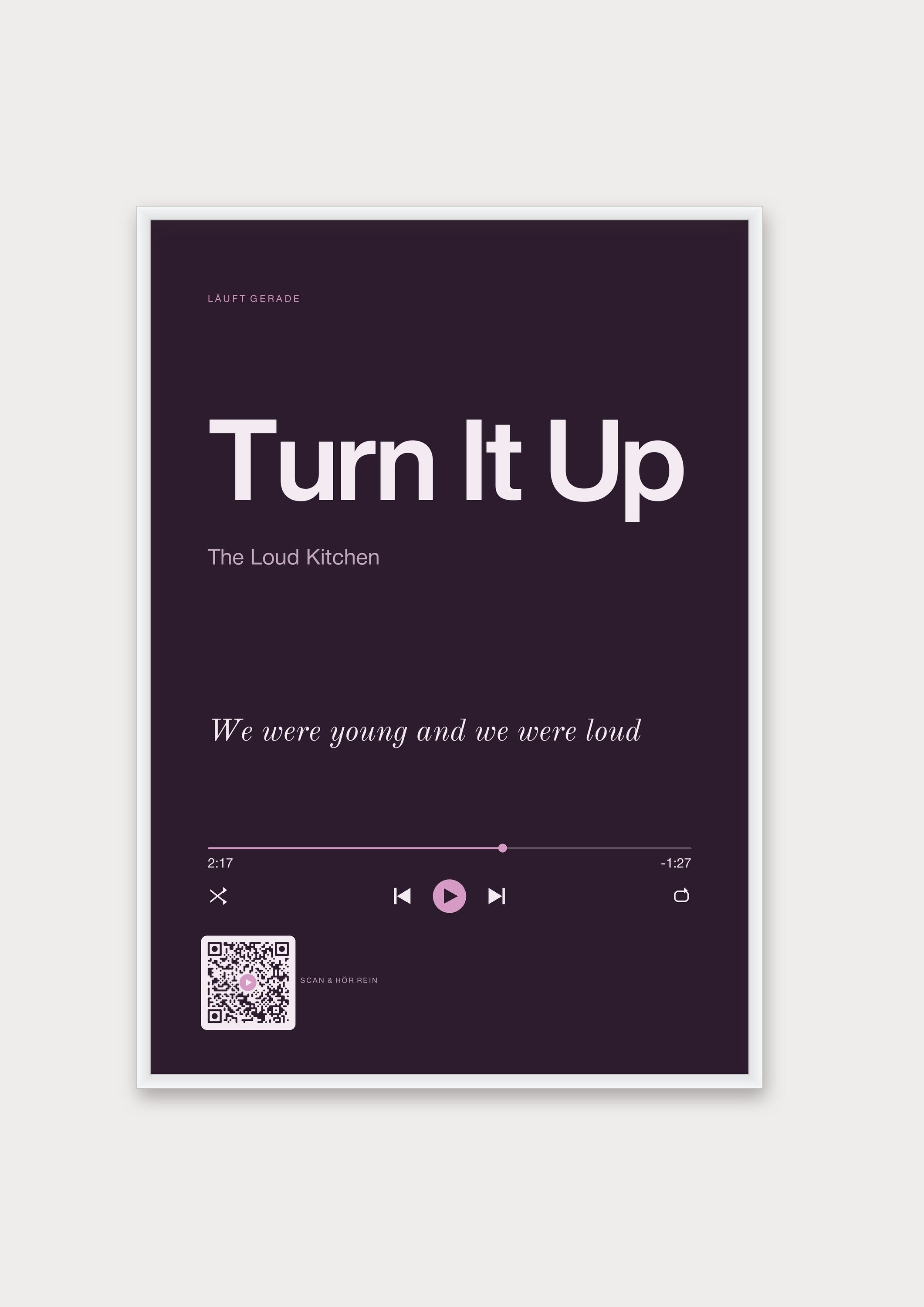 Song Player Poster 9 – Aluminiumrahmen Weiß