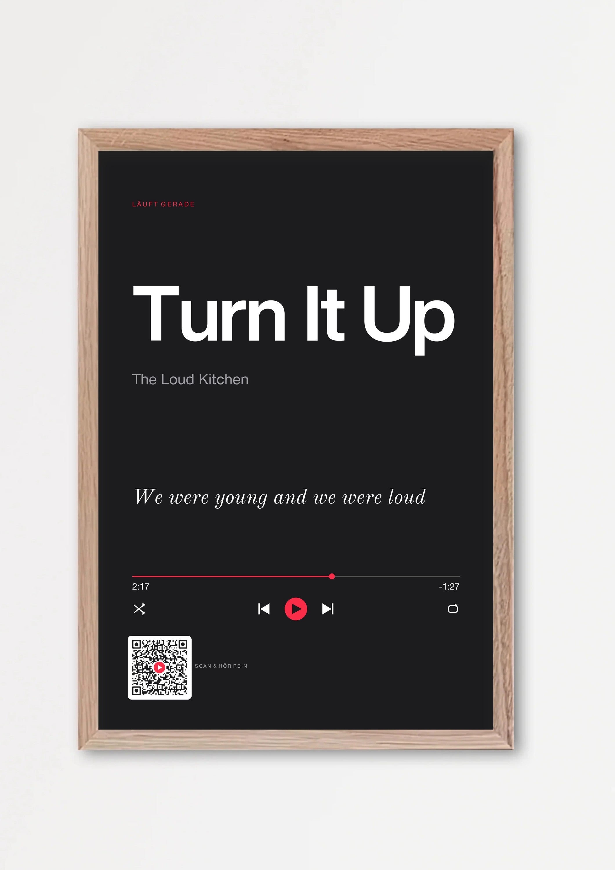 Song Player Poster 9 – Echtholzrahmen Natur