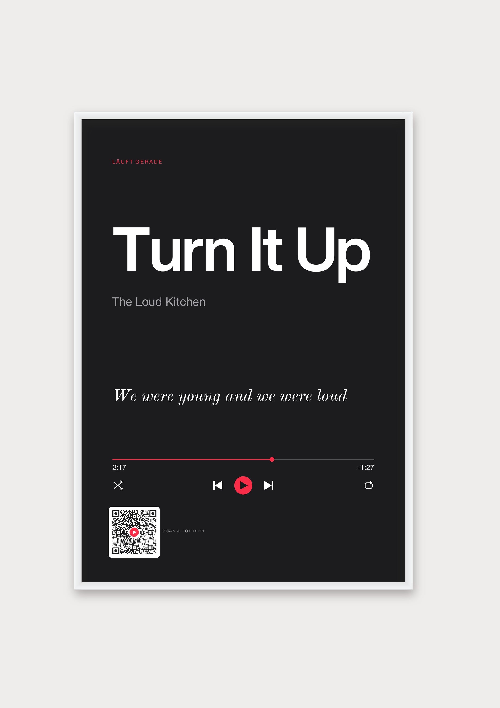Song Player Poster 9 – Aluminiumrahmen Weiß