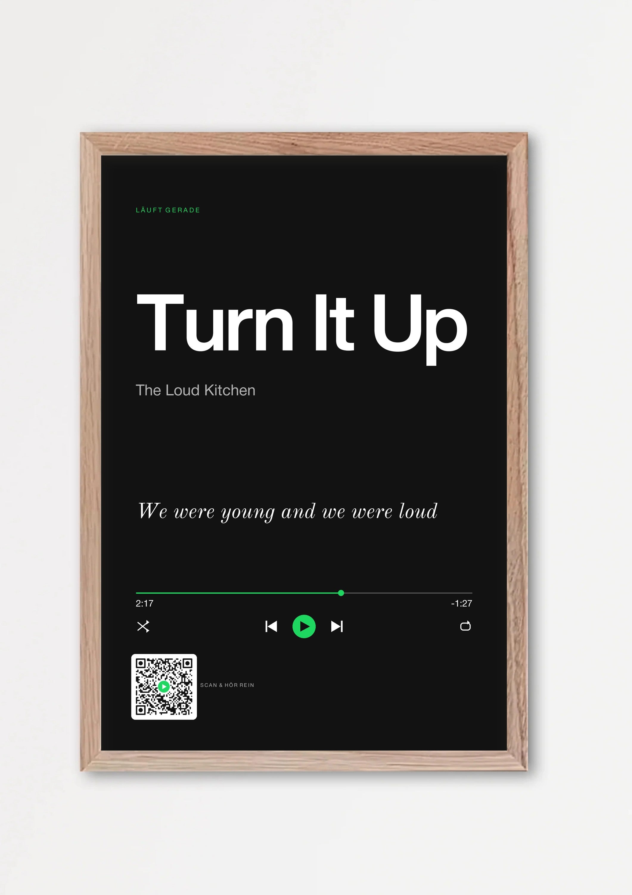 Song Player Poster 9 – Echtholzrahmen Natur