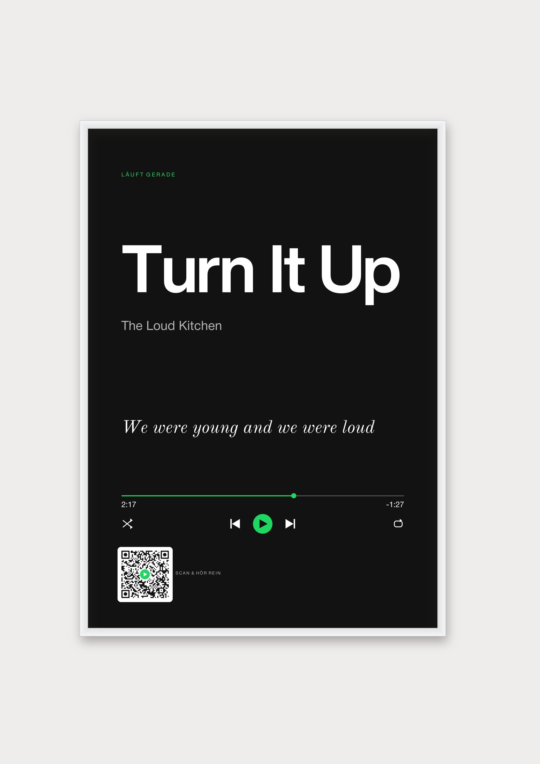 Song Player Poster 9 – Aluminiumrahmen Weiß
