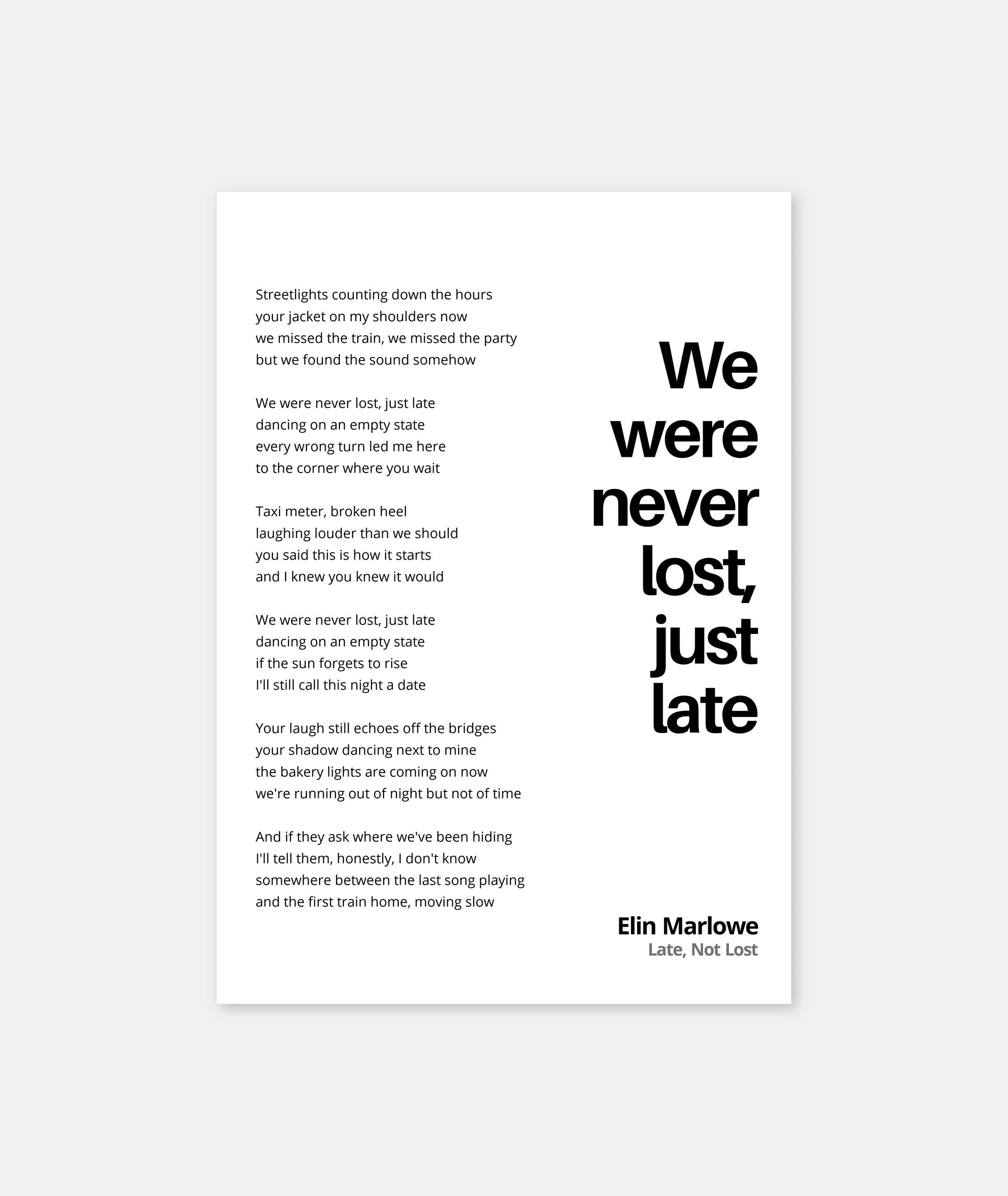 Personalisiertes Songtext-Poster mit Wunschzitat, Design 1