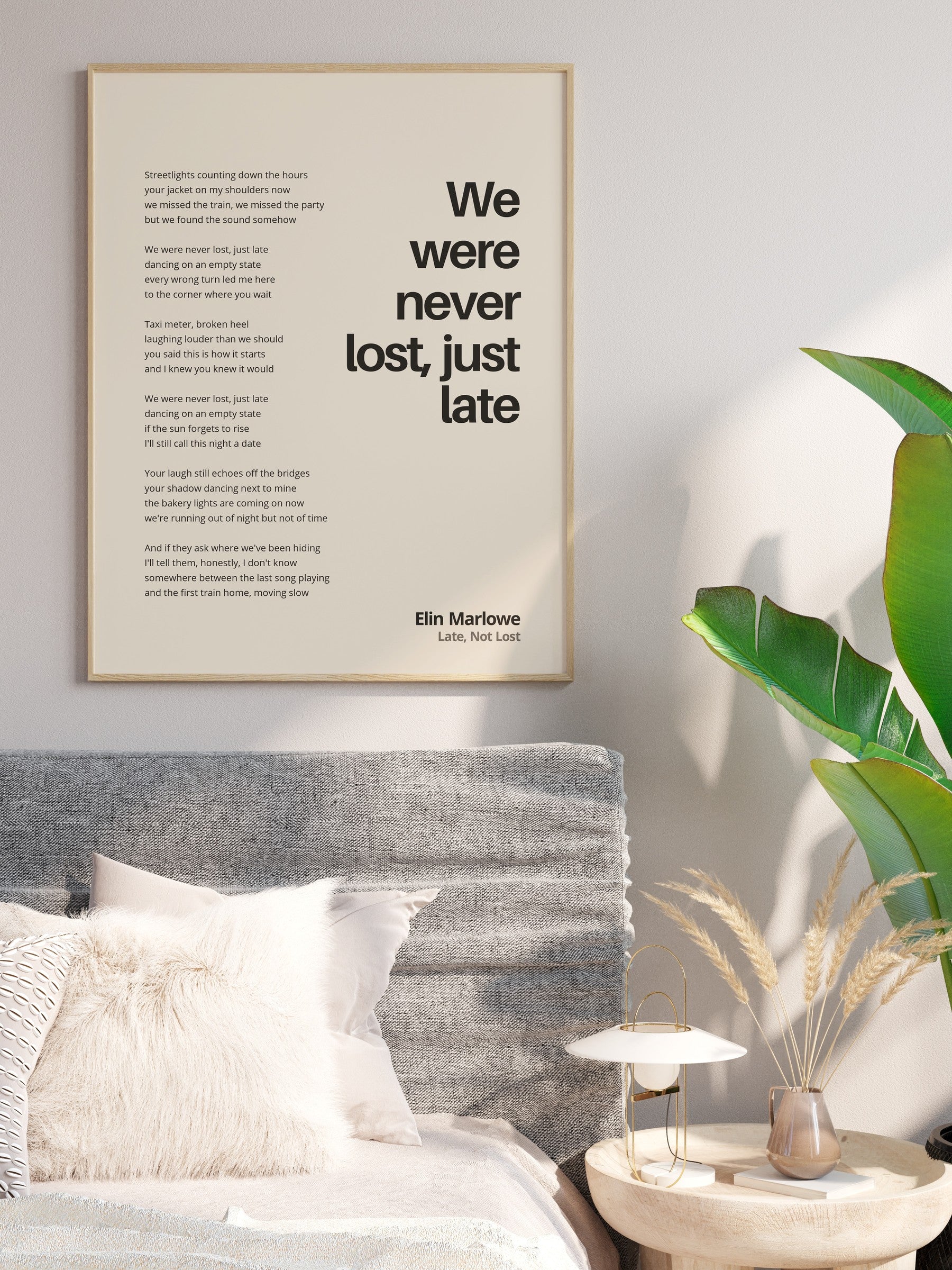 Songtext mit Zitat Poster 1 – im Wohnzimmer