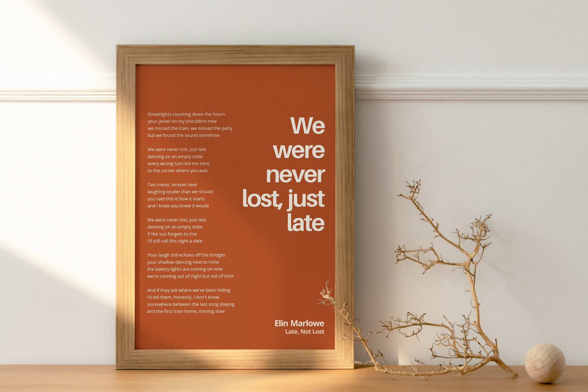 Songtext mit Zitat Poster 1 – im Wohnzimmer
