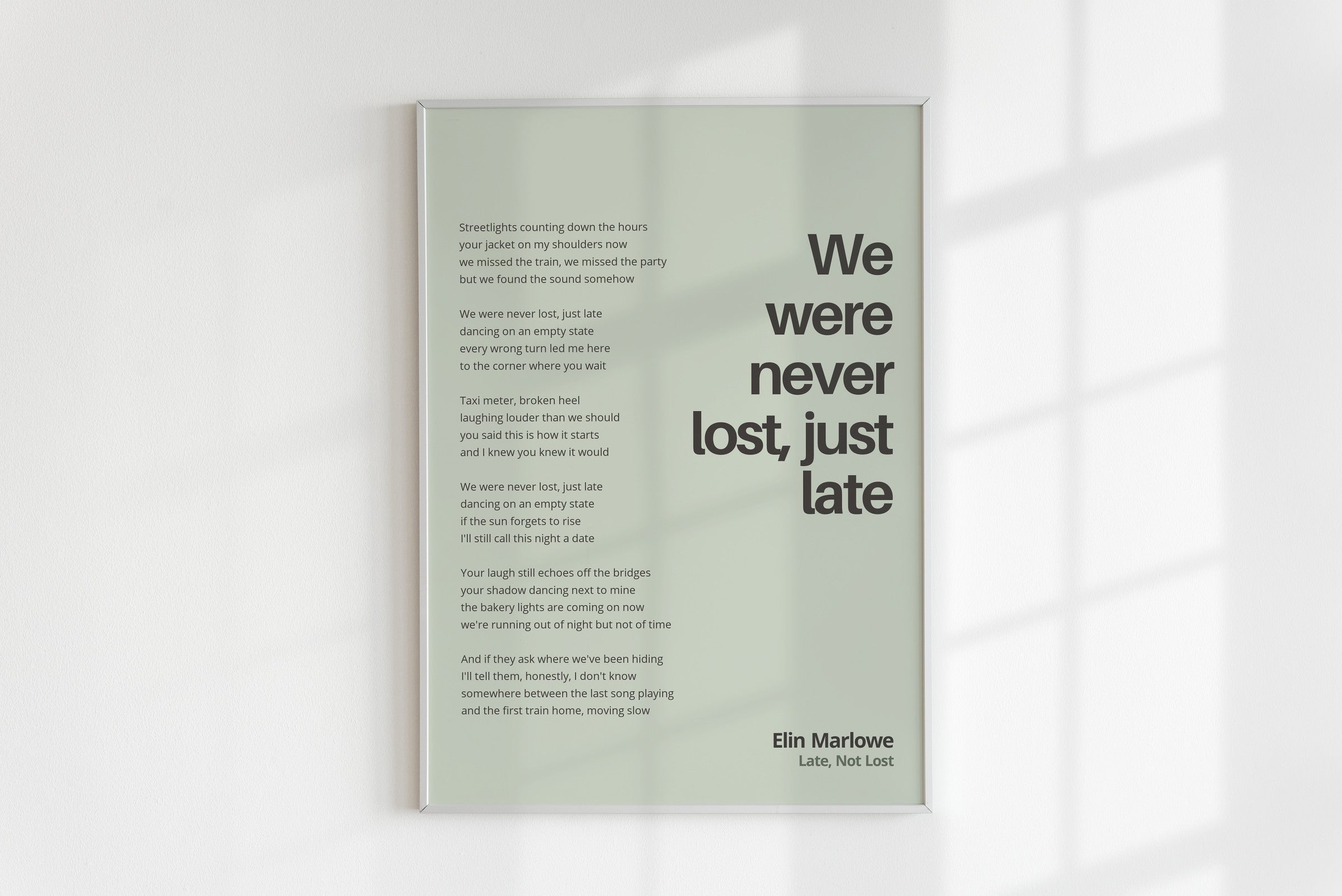 Songtext mit Zitat Poster 1 – im Wohnzimmer