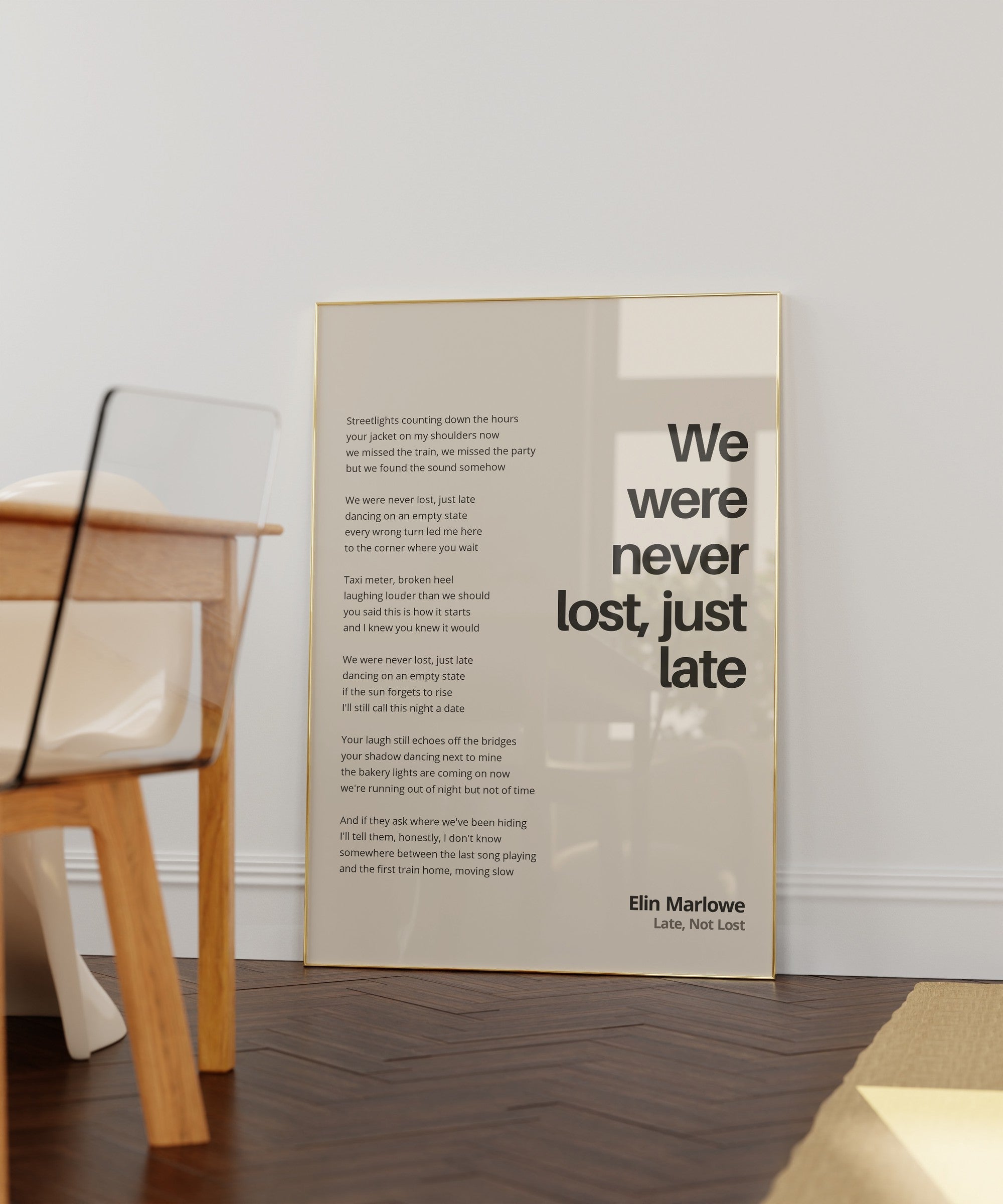Songtext mit Zitat Poster 1 – Raumansicht