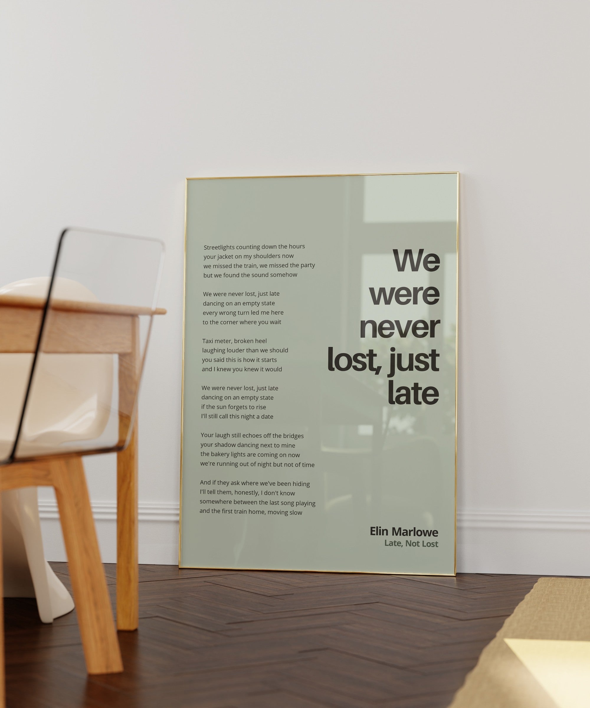 Songtext mit Zitat Poster 1 – Raumansicht