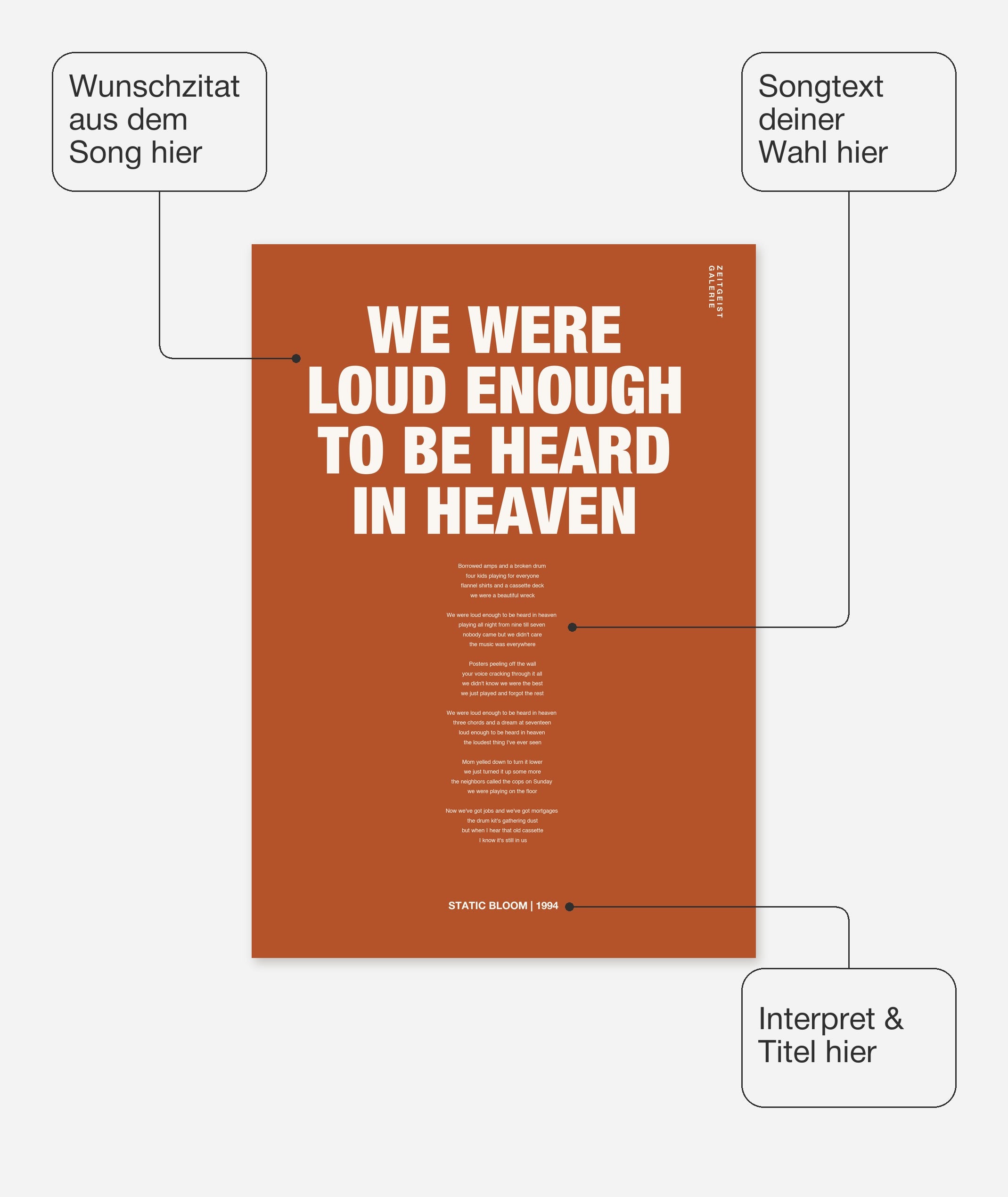 Songtext mit Zitat Poster 10 – Felder frei wählbar