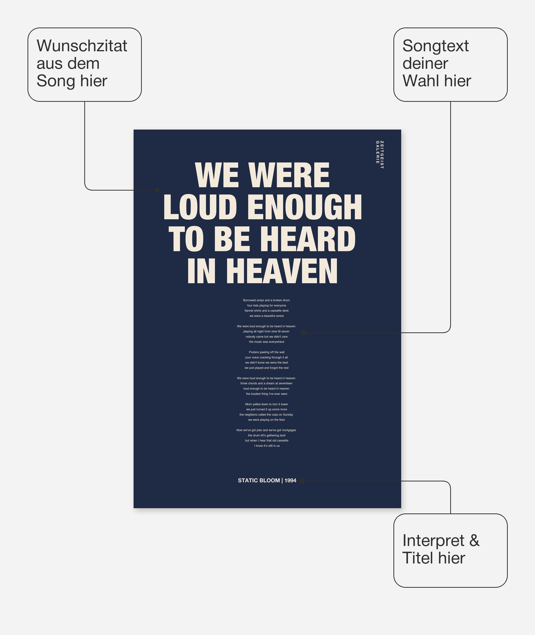 Songtext mit Zitat Poster 10 – Felder frei wählbar