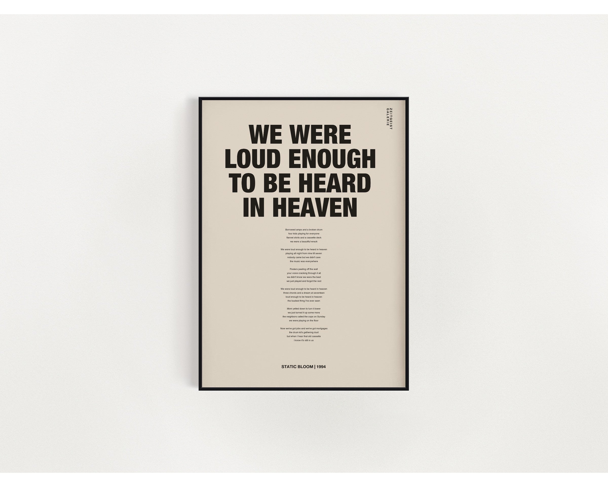 Songtext mit Zitat Poster 10 – im Wohnzimmer