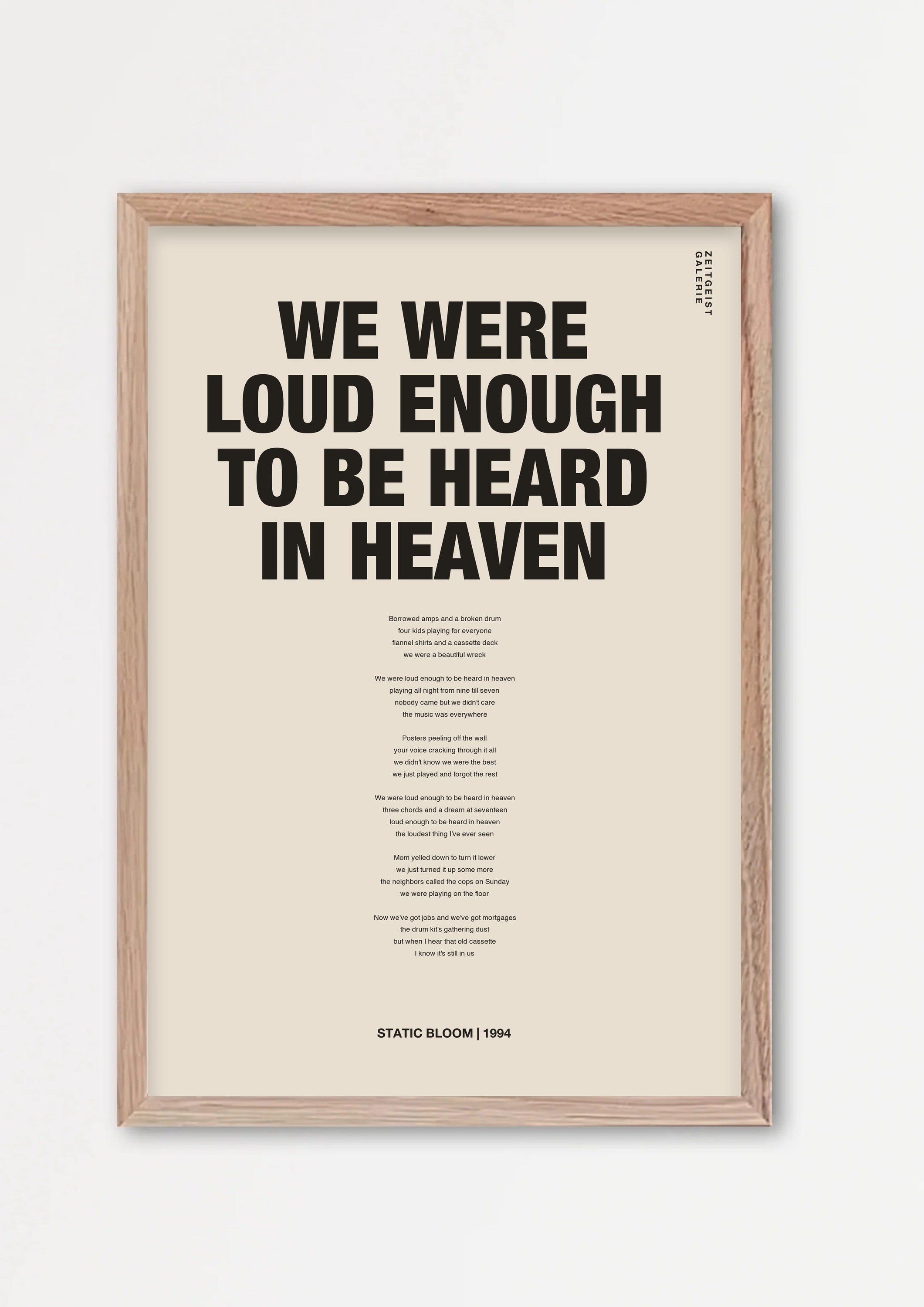 Songtext mit Zitat Poster 10 – Echtholzrahmen Natur