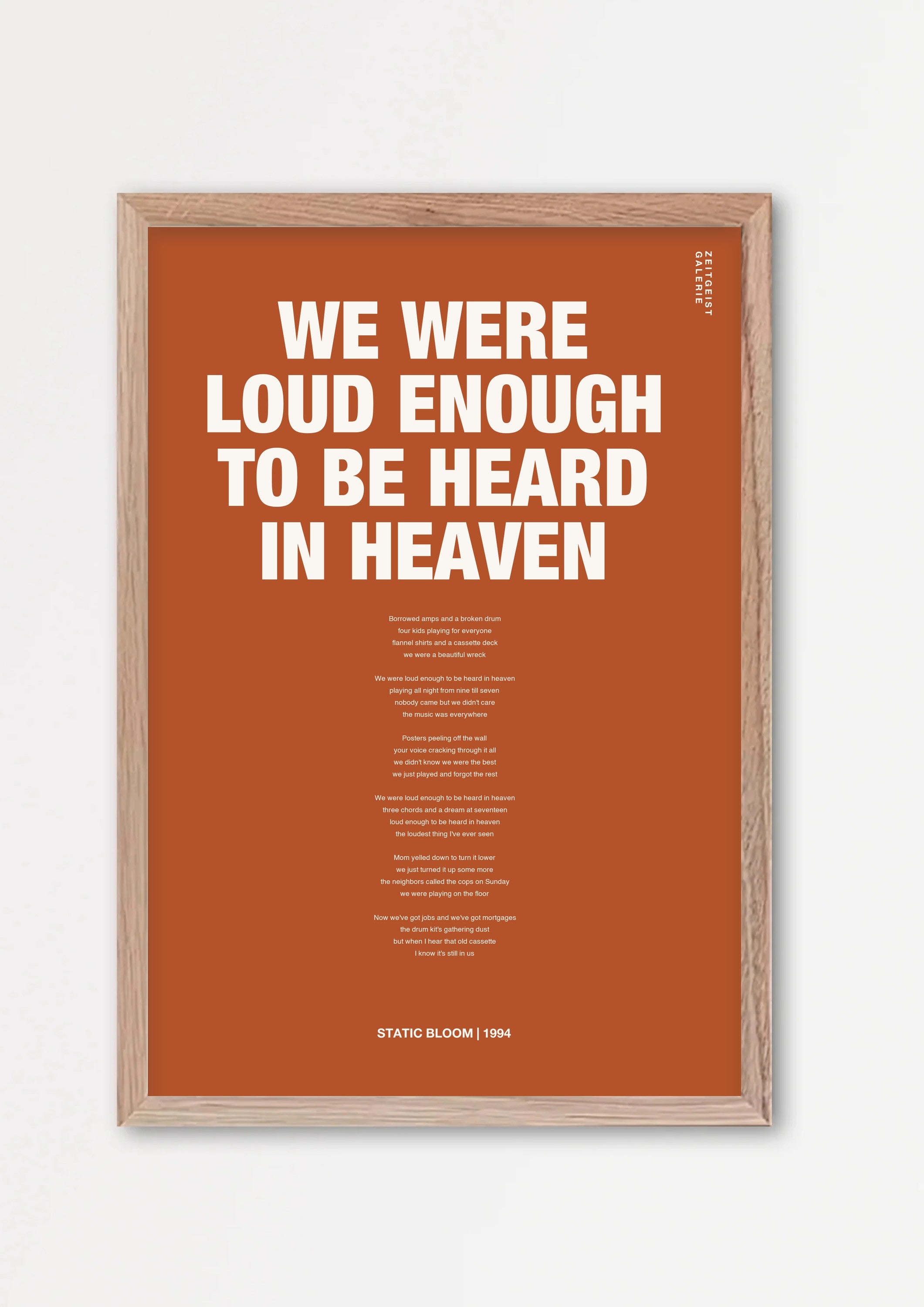 Songtext mit Zitat Poster 10 – Echtholzrahmen Natur