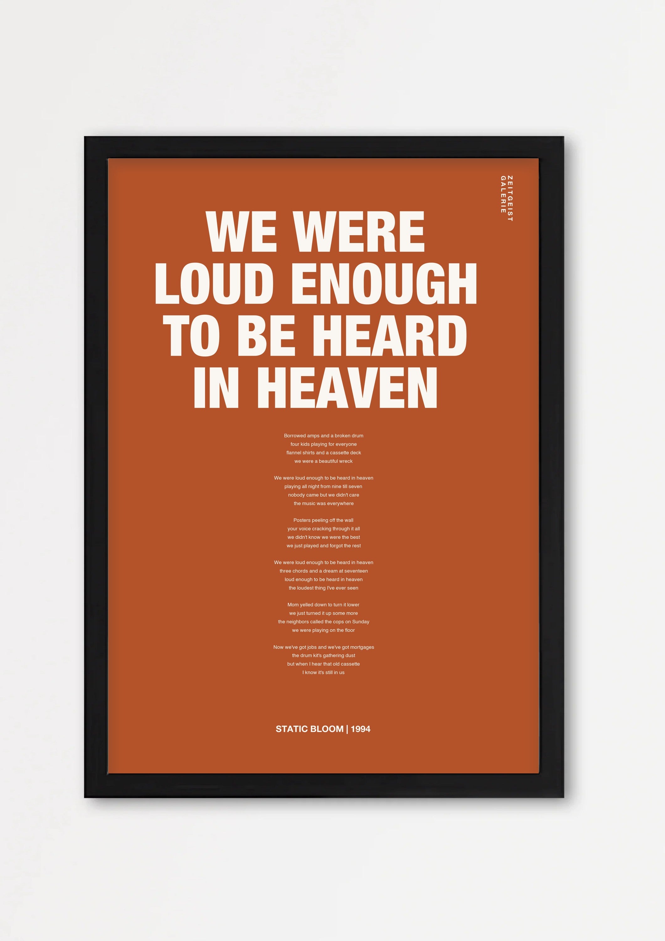 Songtext mit Zitat Poster 10 – Echtholzrahmen Schwarz