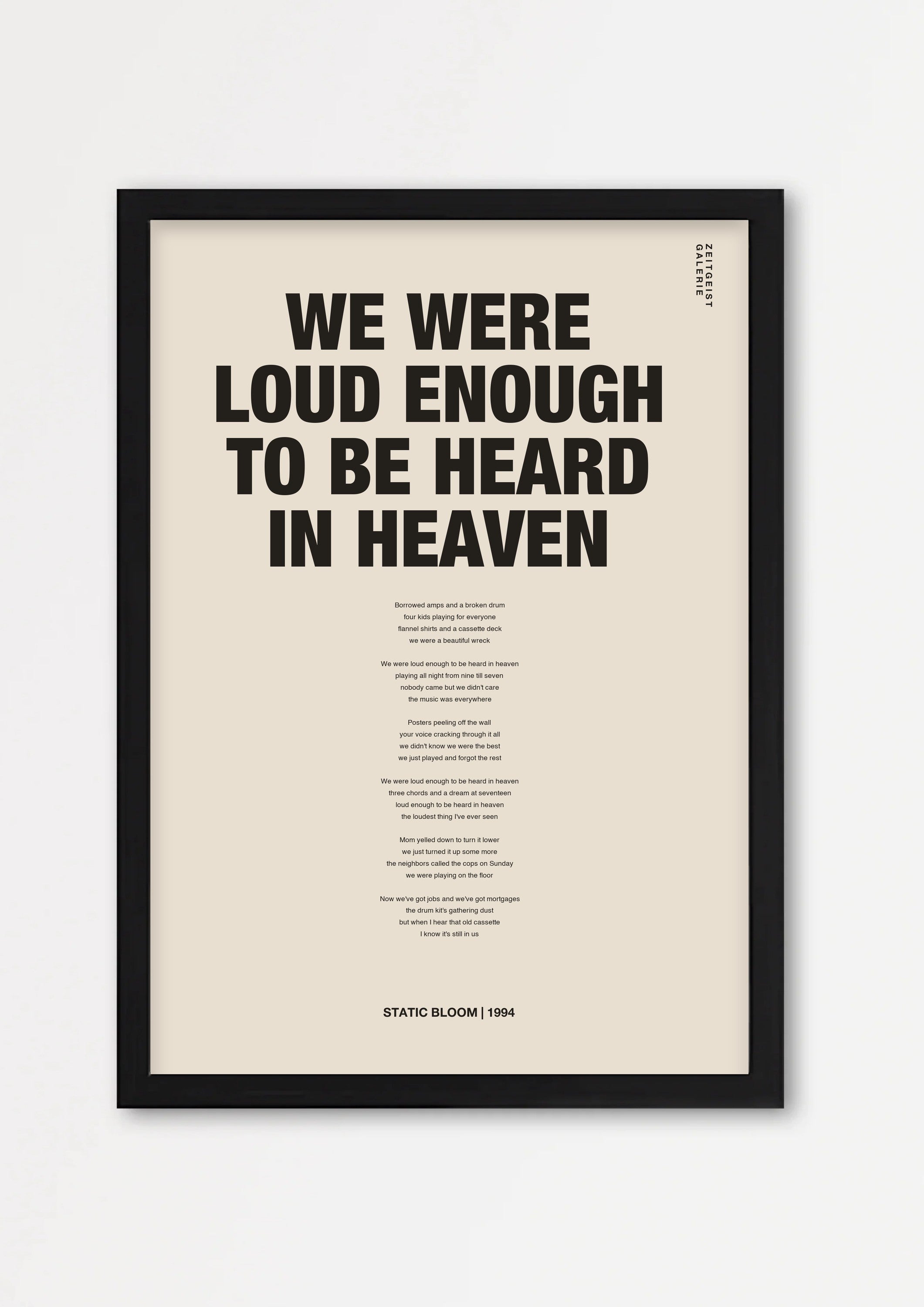 Songtext mit Zitat Poster 10 – Echtholzrahmen Schwarz