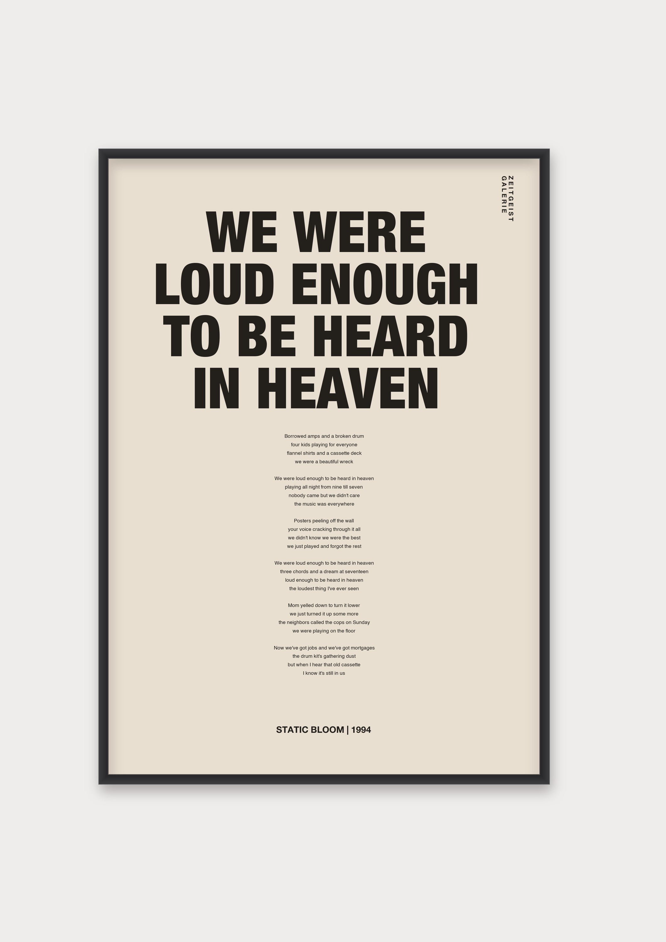 Songtext mit Zitat Poster 10 – Aluminiumrahmen Schwarz