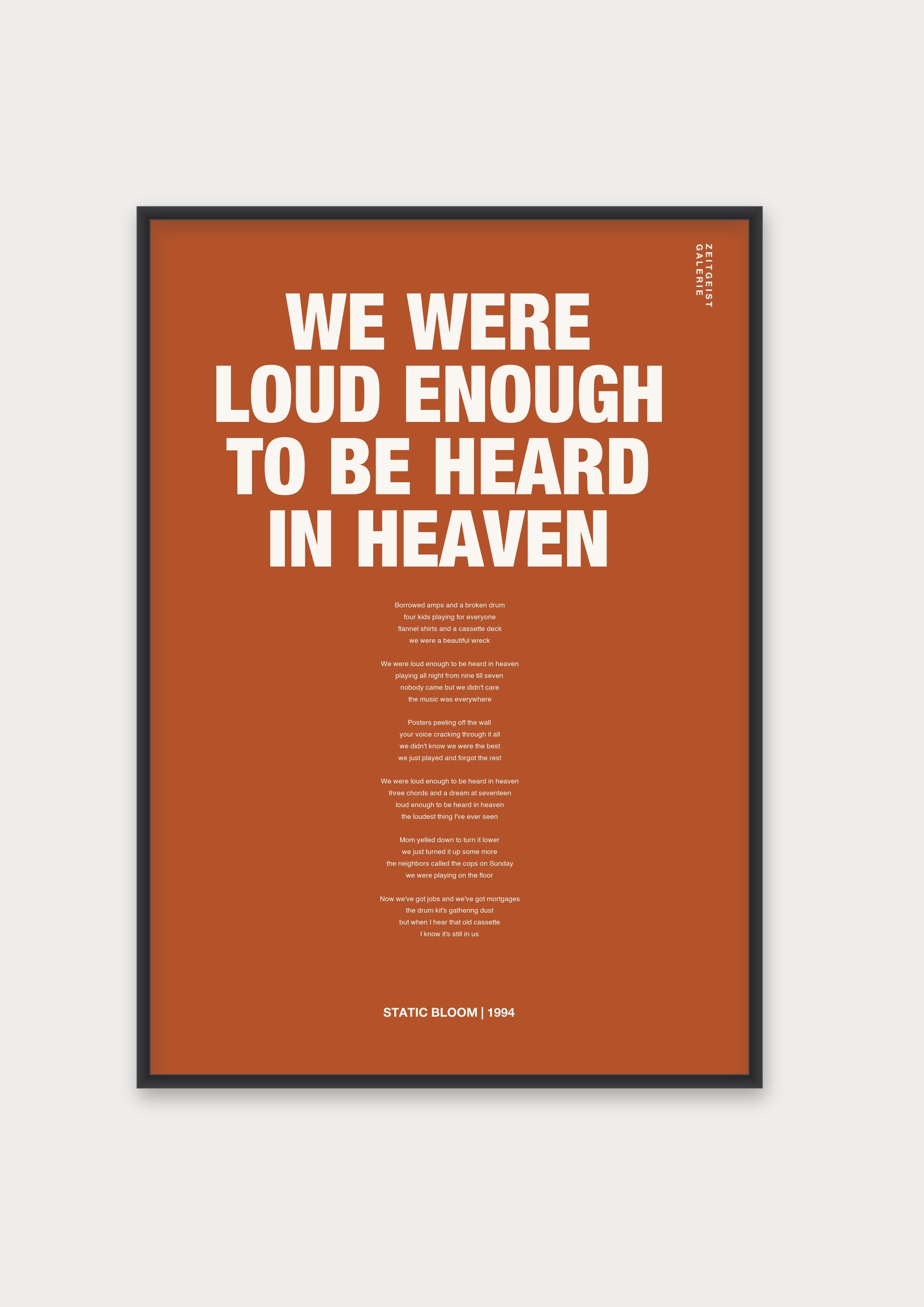Songtext mit Zitat Poster 10 – Aluminiumrahmen Schwarz