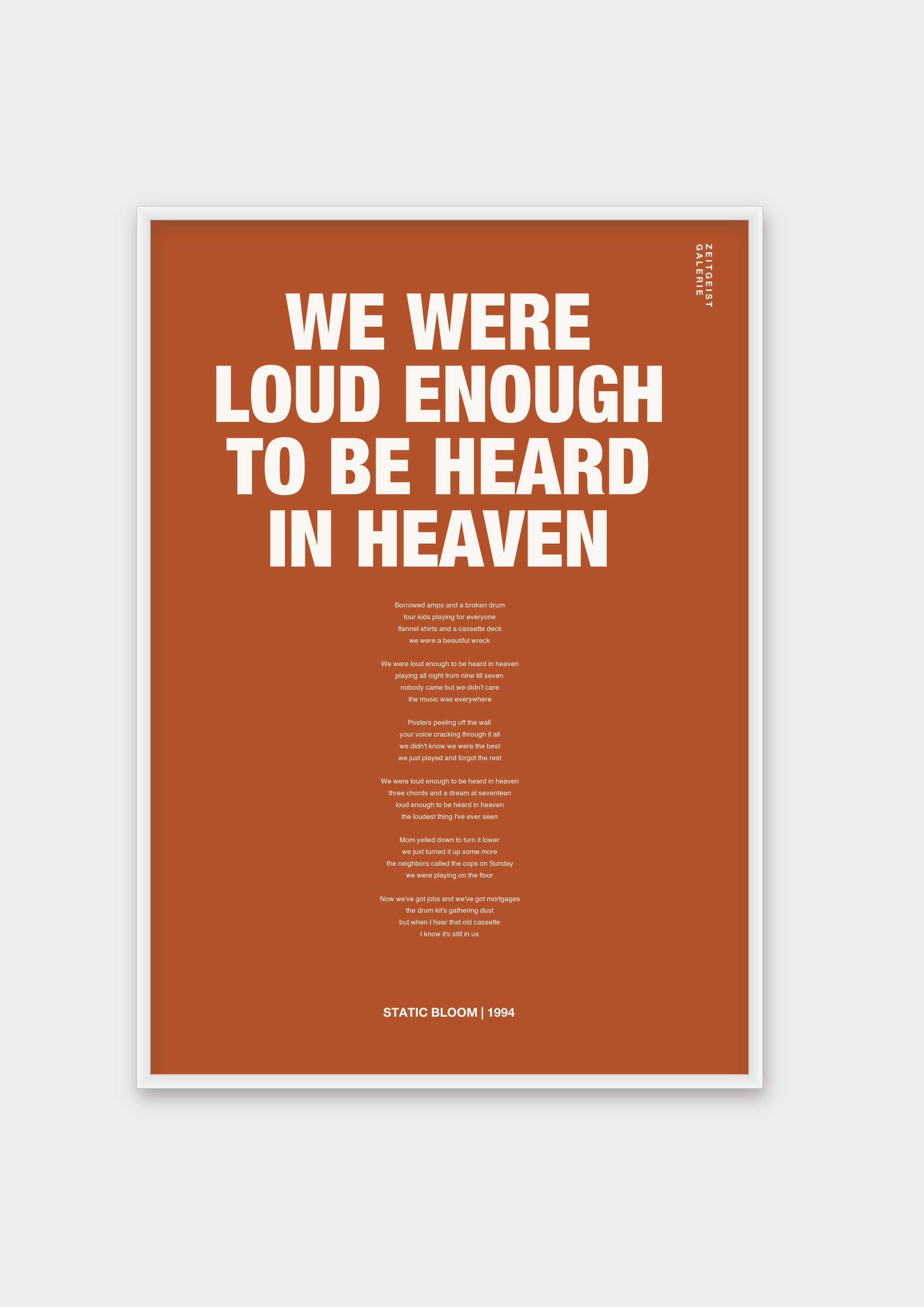 Songtext mit Zitat Poster 10 – Aluminiumrahmen Weiß