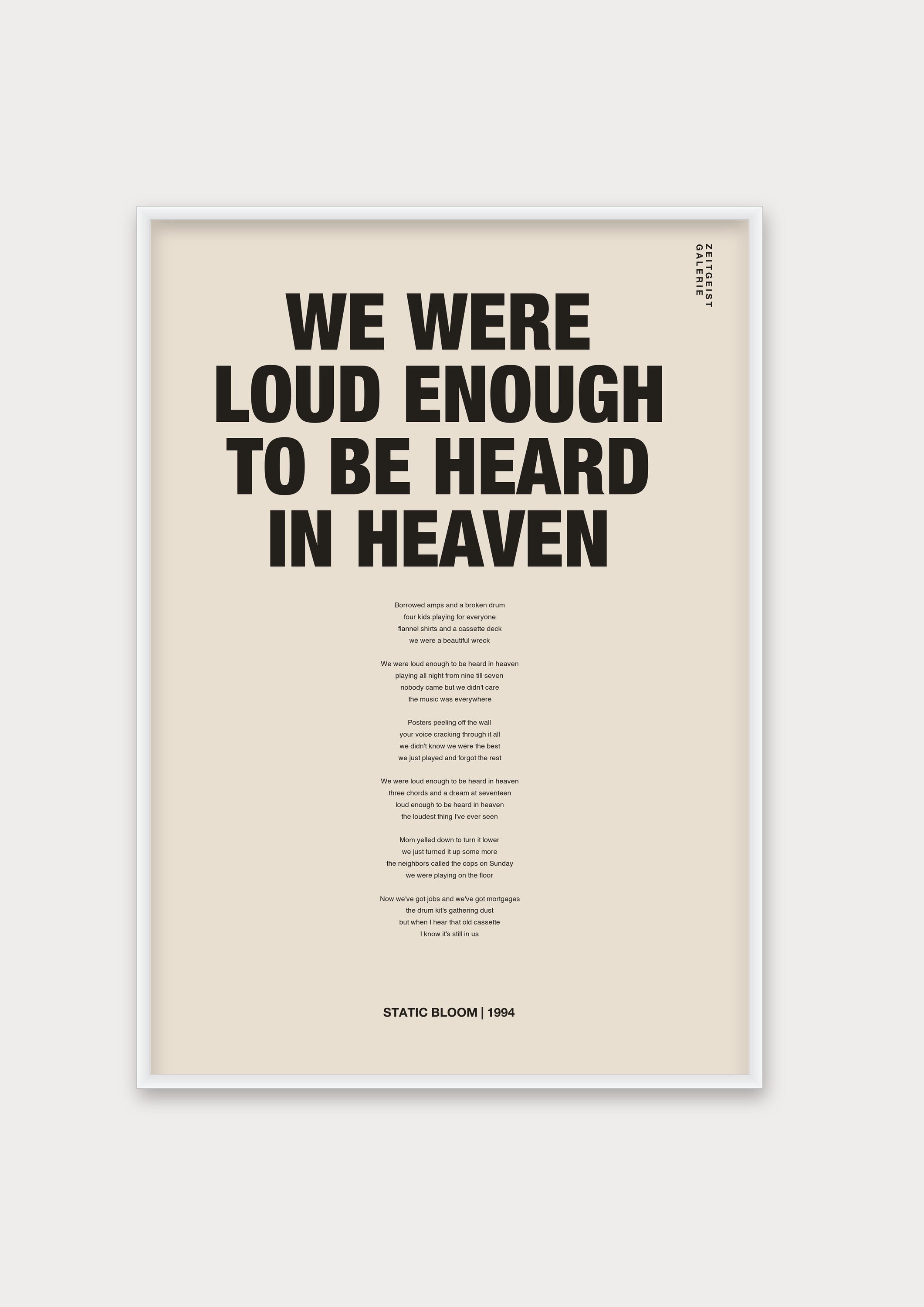 Songtext mit Zitat Poster 10 – Aluminiumrahmen Weiß