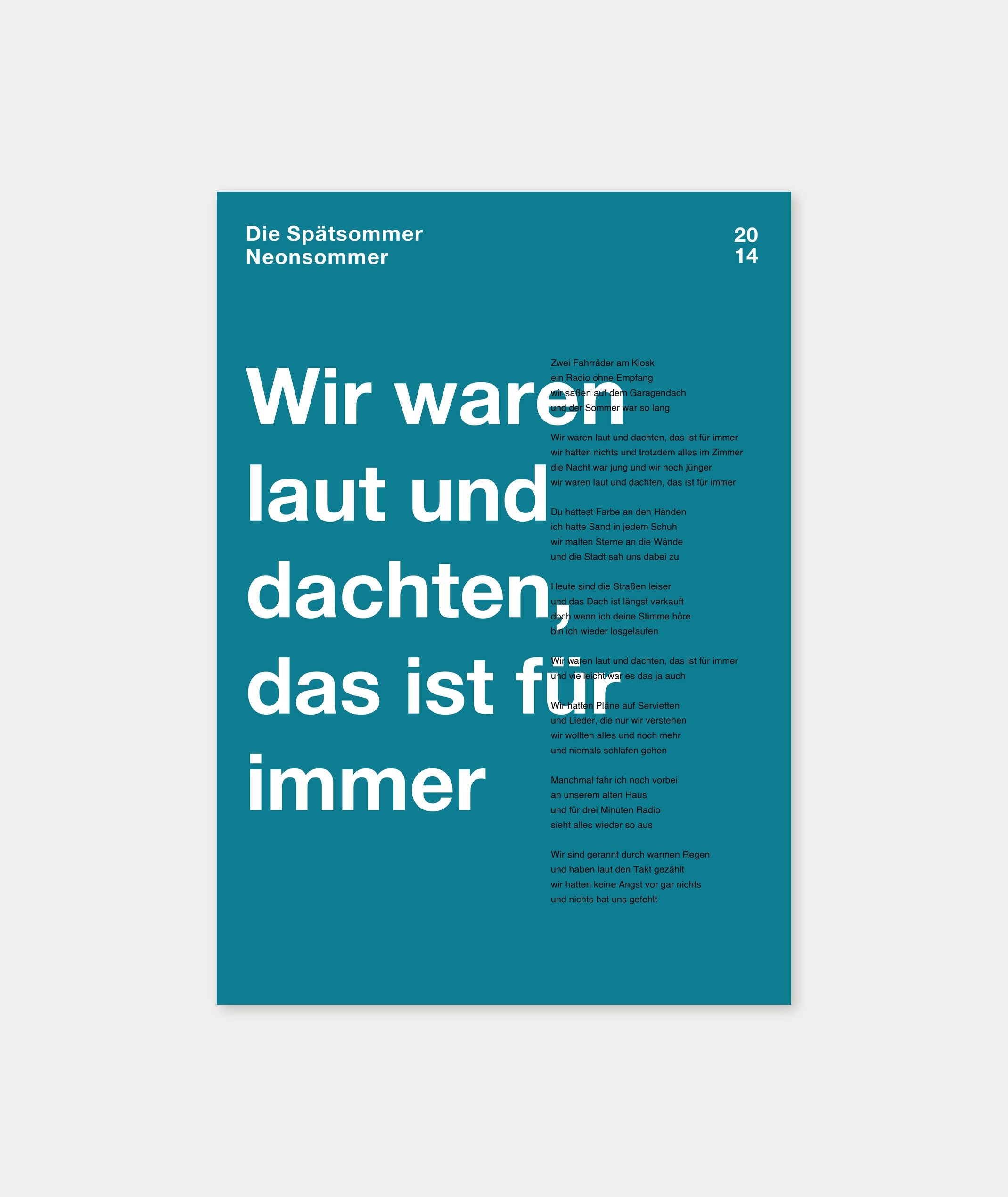 Personalisiertes Songtext-Poster mit Wunschzitat, Design 3 in Türkis