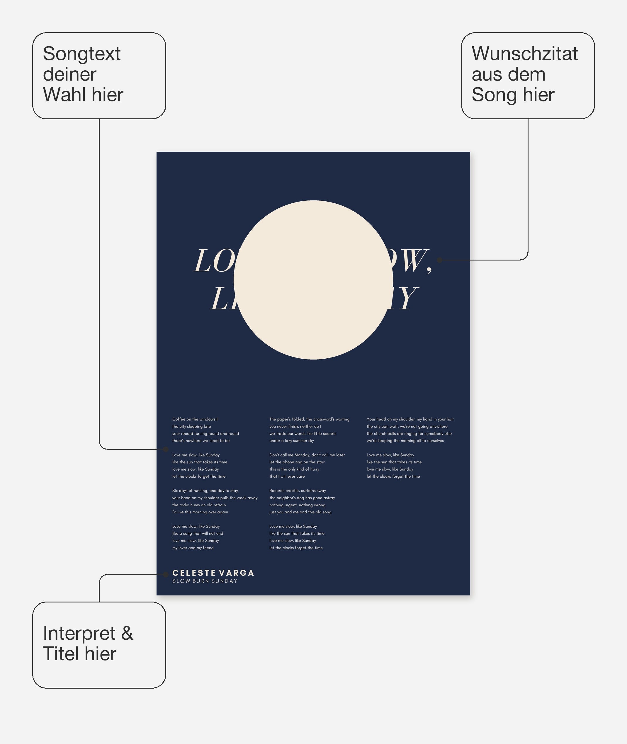 Songtext mit Zitat Poster 5 – Felder frei wählbar