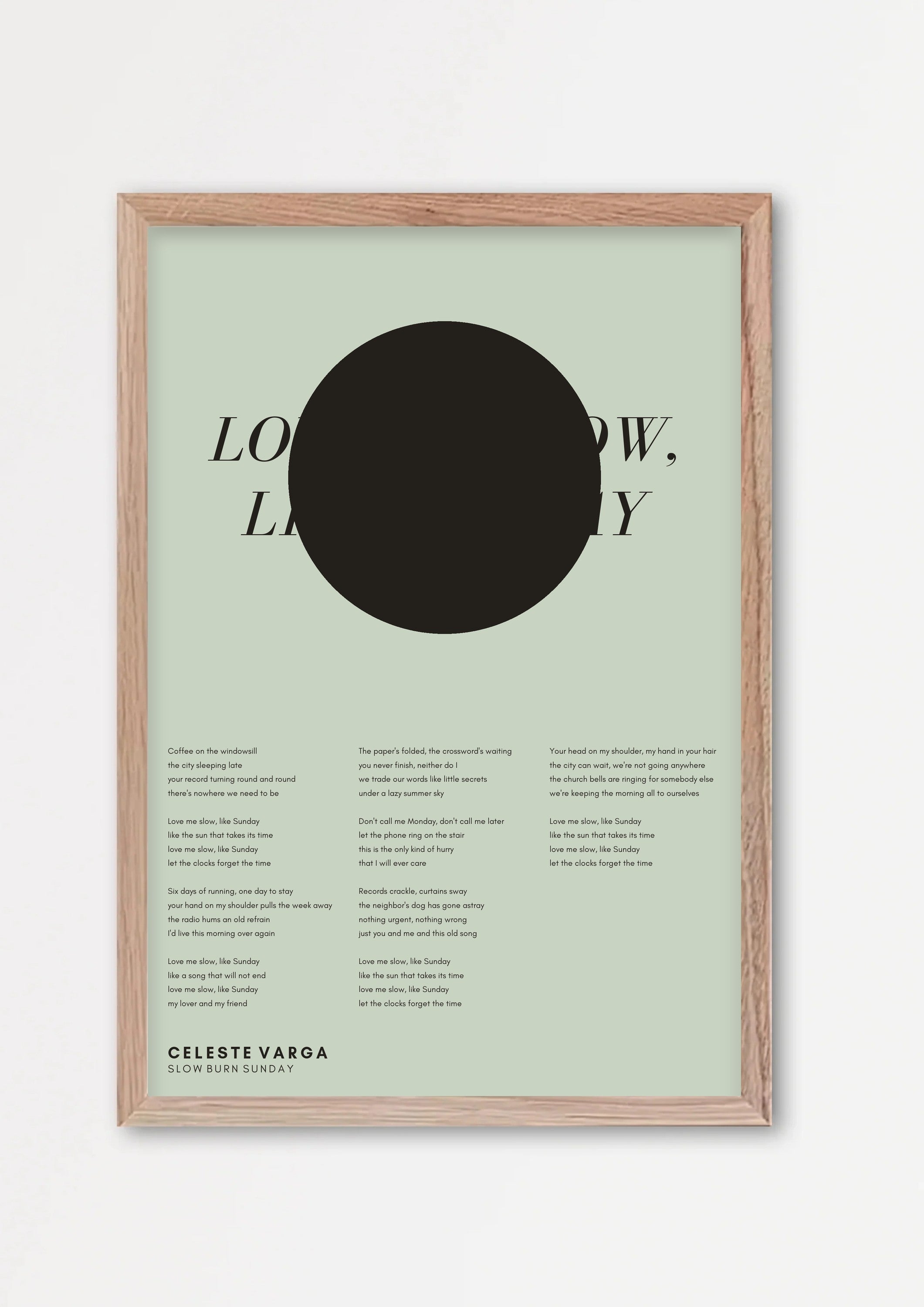 Songtext mit Zitat Poster 5 – Echtholzrahmen Natur