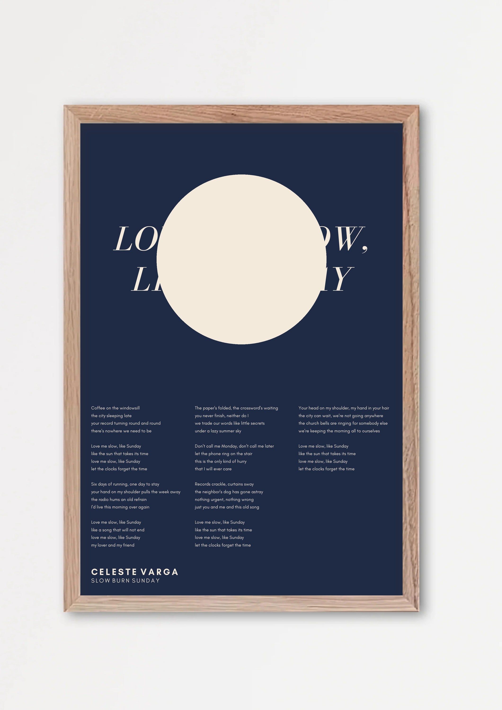 Songtext mit Zitat Poster 5 – Echtholzrahmen Natur