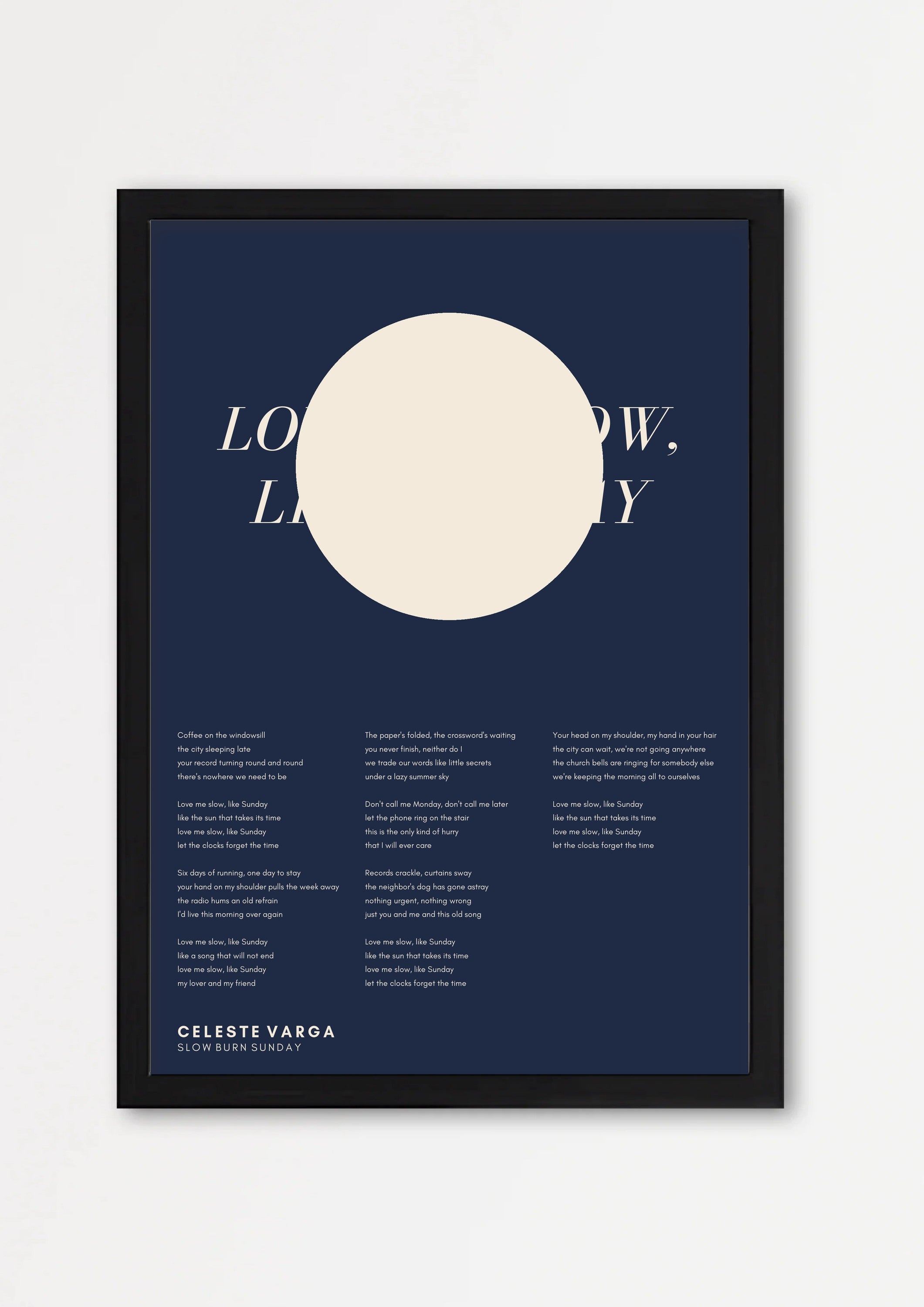 Songtext mit Zitat Poster 5 – Echtholzrahmen Schwarz