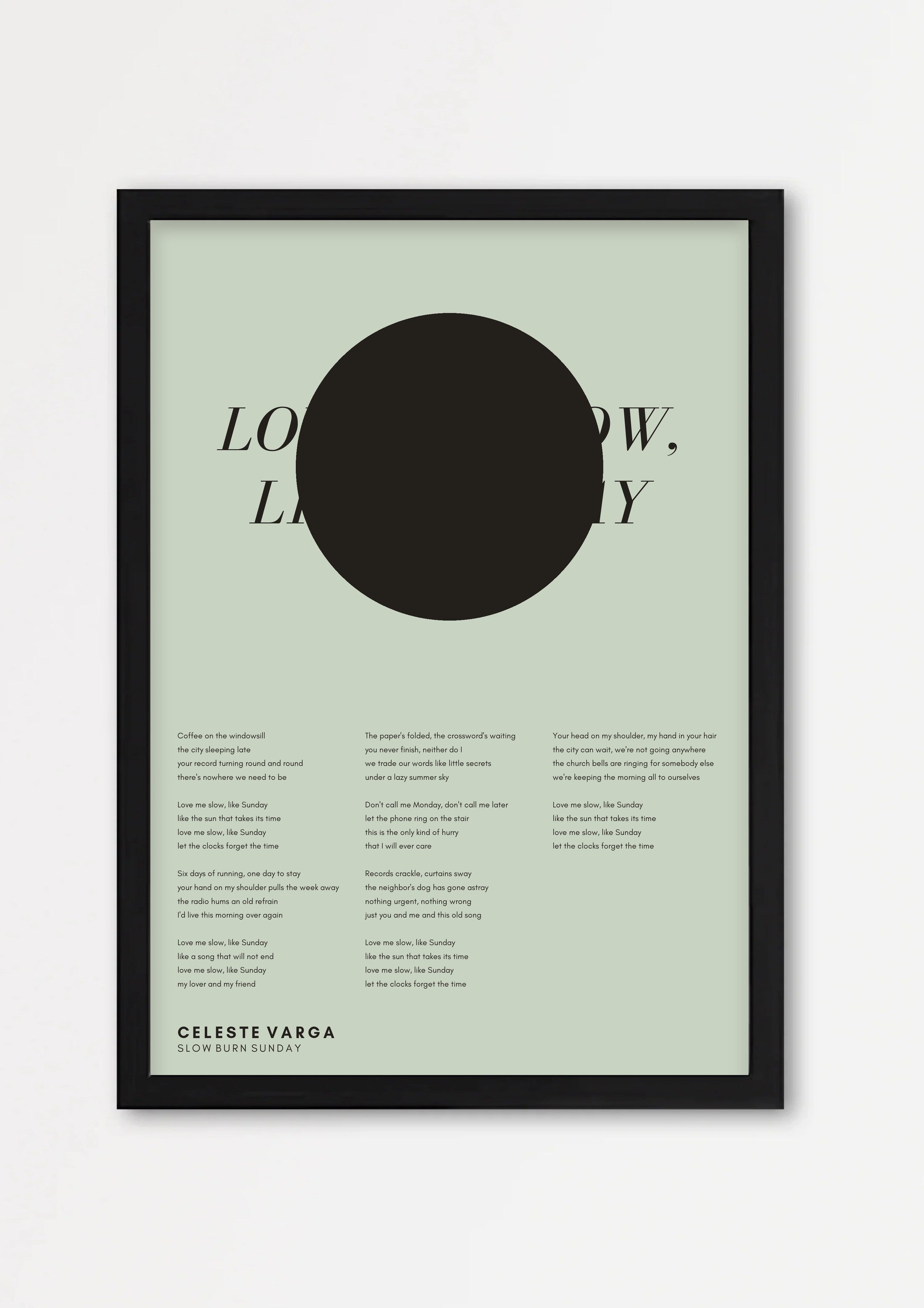 Songtext mit Zitat Poster 5 – Echtholzrahmen Schwarz