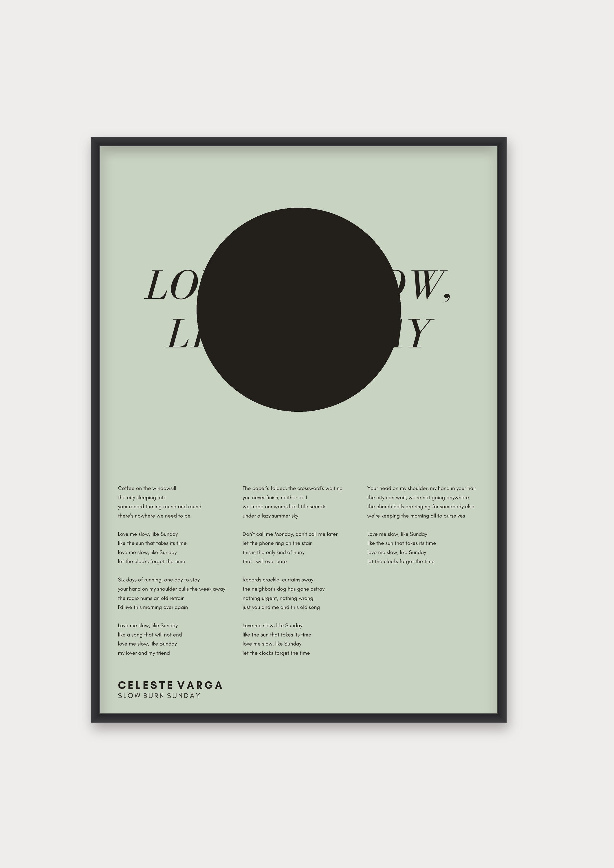 Songtext mit Zitat Poster 5 – Aluminiumrahmen Schwarz