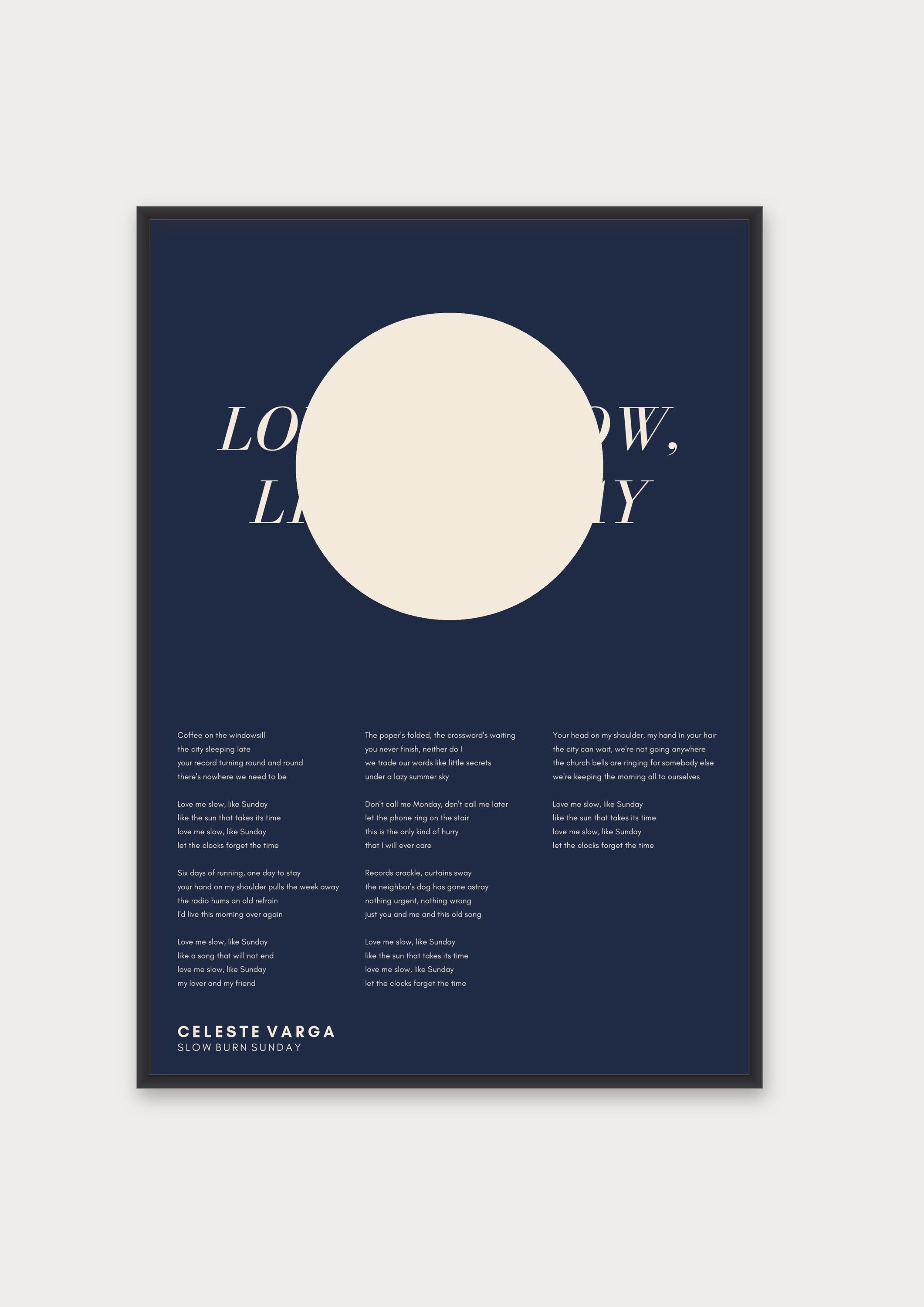 Songtext mit Zitat Poster 5 – Aluminiumrahmen Schwarz
